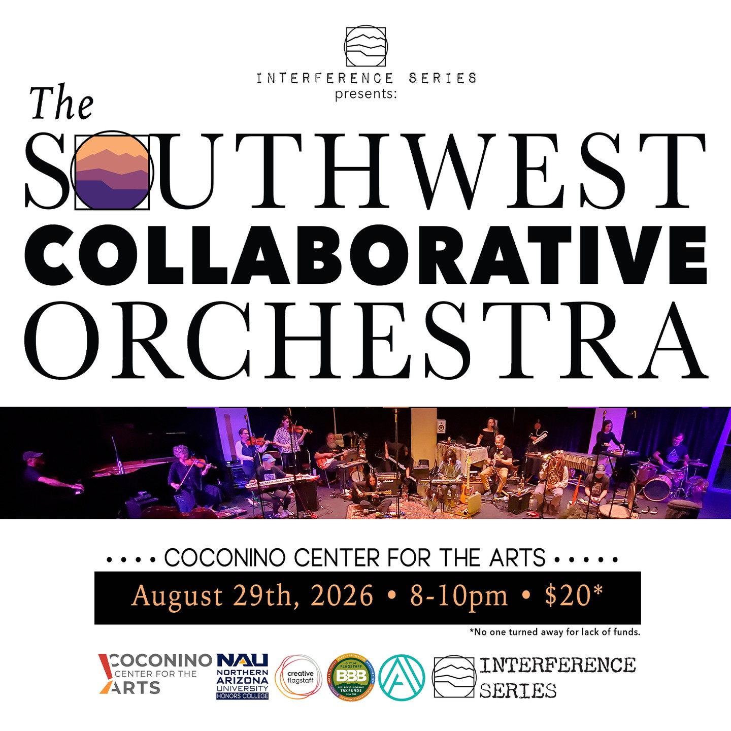 🎟 Tickets on sale! Season 12 launches Saturday at the CCA!
Spanning three days and two nights, this is a one-of-a-kind experience for musicians and audiences alike. Co-facilitators Thollem McDonas and the Interference Series have invited a wide variety of musicians from around the region to create unique sonic experiences that express the dynamics of the Southwest ecologically, socially, culturally, linguistically, and politically. Join us!