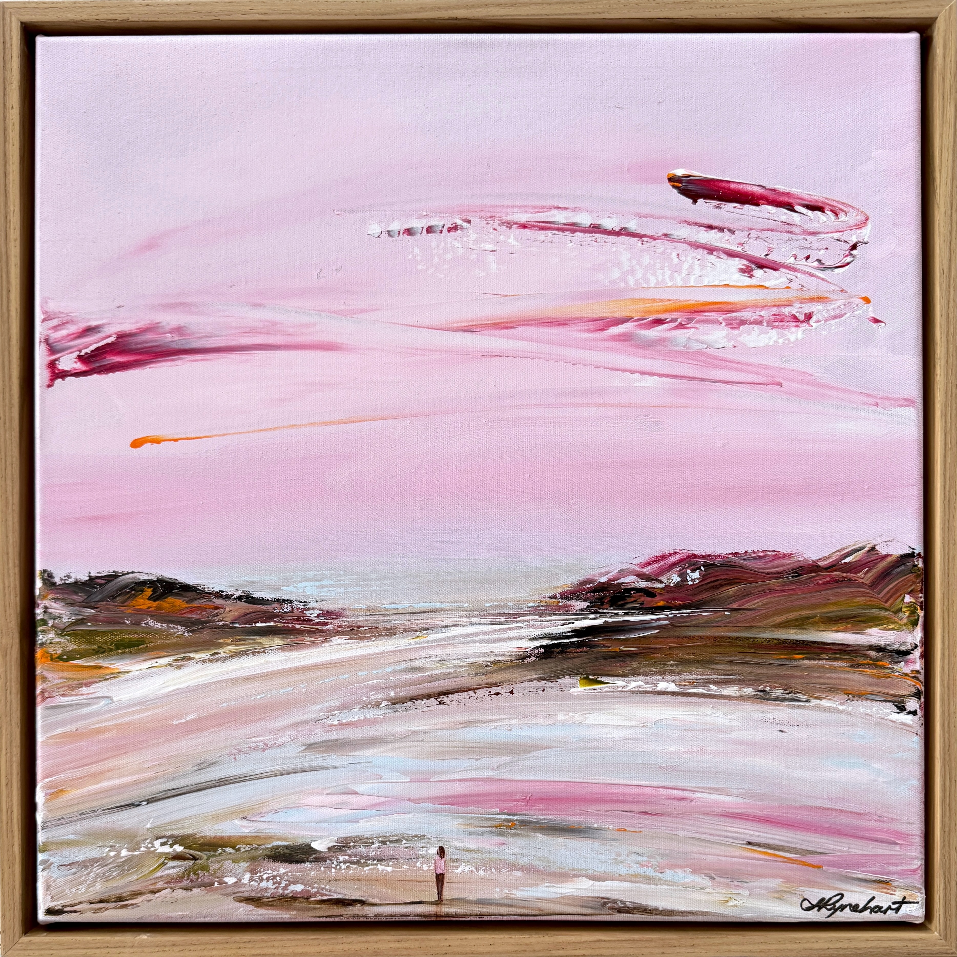Sometimes we all need to linger “Just a Little Longer” 🩷🤍🤎
Available now on my website.
#justalittlelonger #takemehere #figurescape #pinkbeauty #originalpaintings