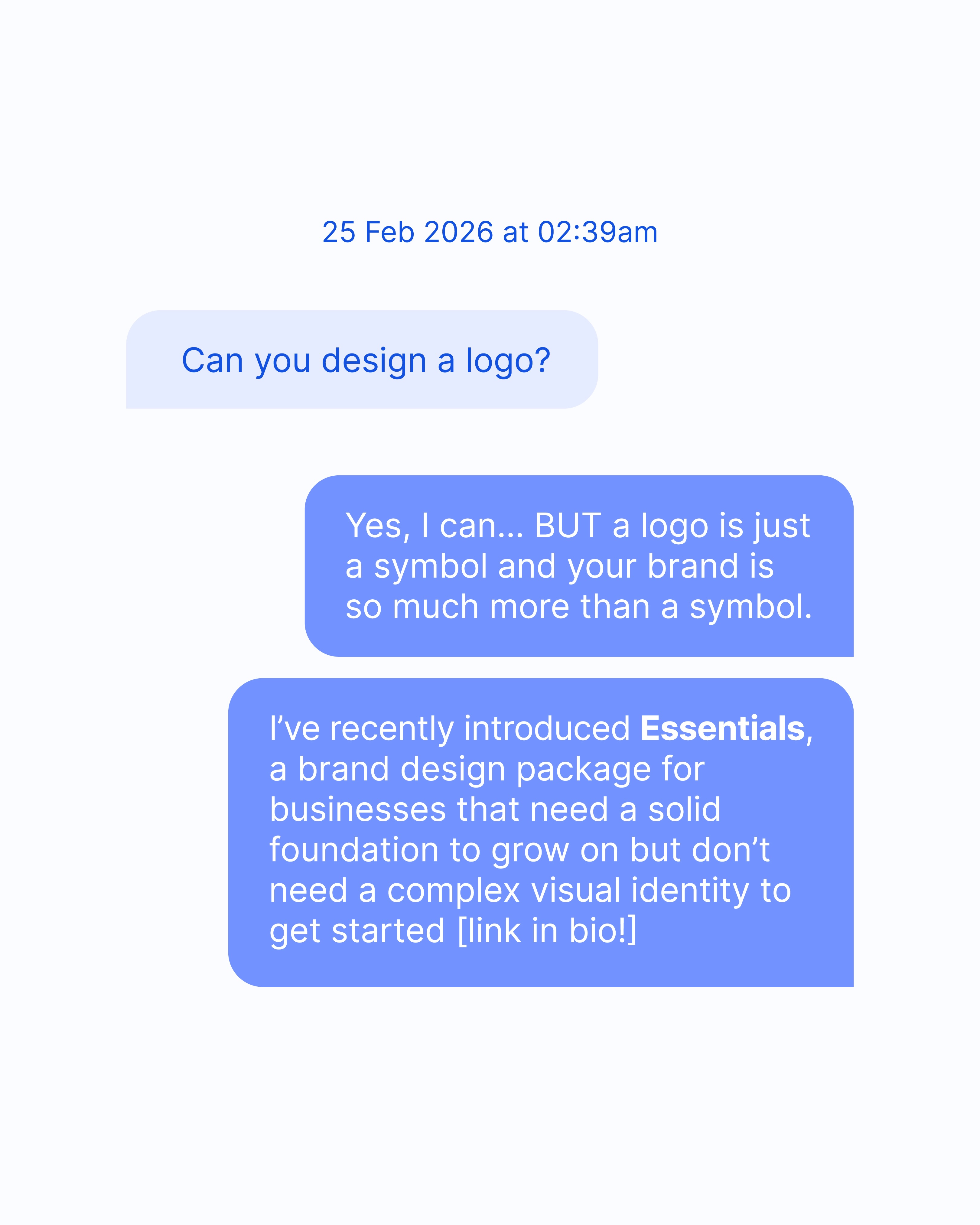 let’s answer some of the questions I get asked all the time!
If you have more questions about my design services, process, fees or other things, feel free to drop your question below or message me 😊
———
Hey, I’m Julia, a graphic designer helping founders build memorable brands with soul — from creating purpose-led visual identities and elevating your Instagram presence to becoming a creative partner you can rely on.
Thinking about working with a designer? Send me a DM or enquire via the link in my bio.
#freelancegraphicdesigner #brandingforsmallbusiness #smallbusinessdesign #branddesigner #logodesigner
visual identity, logo design, packaging design, packaging designer, brand designer, branding, brand design studio, graphic designer