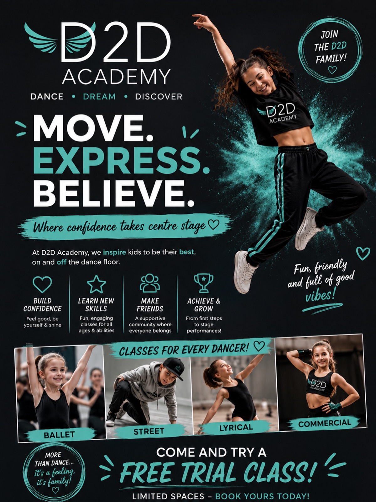We are more than just a dance school…💚
We support every child’s needs and passion and help them grow with confidence and strength
Join us for a free trail class and see what the fuss is all about 😊 head to our website now and book 🙌🏼
#dancedorking #street #lyrical #ballet #acro