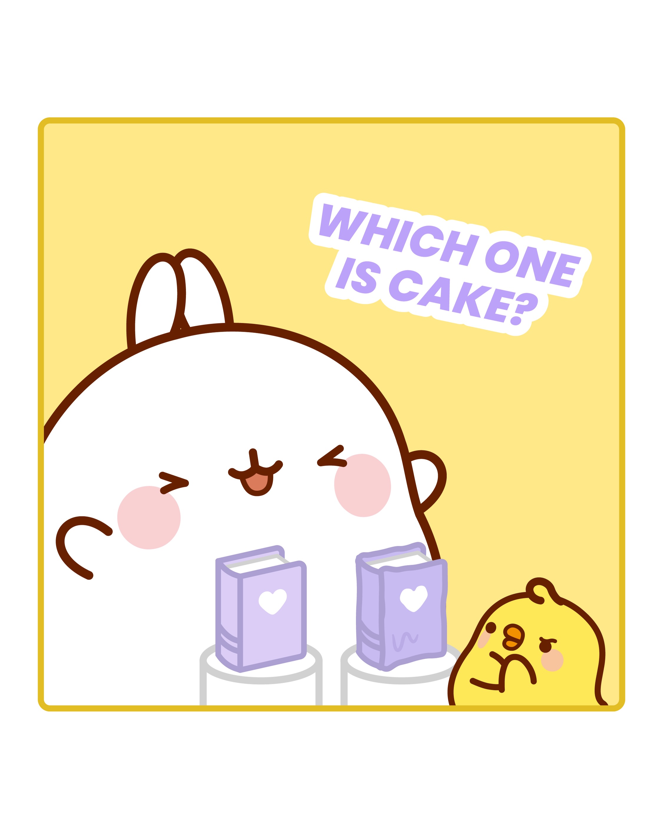 Which one is cake? π
