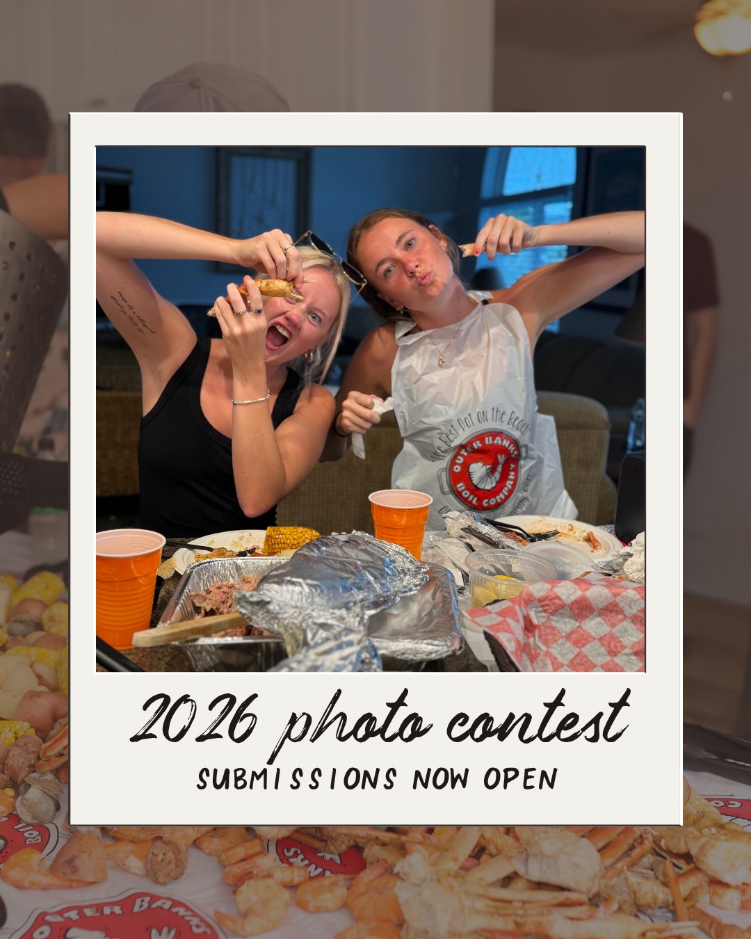 Think you’ve got the Best Shot of the Pot? 📸🦐
Our 2026 photo contest is officially open! Submit your favorite photo enjoying one of our Signature Seafood Boils for a chance to win an Outer Banks Boil Company gift card. Anyone can enter. Just make sure you took the photo yourself and submit the original image file, not a screenshot.
Entries close October 16, and winners will be announced in early November.
Submit your #BestShotOfTheBestPot here: https://www.outerbanksboilcompany.com/photocontest