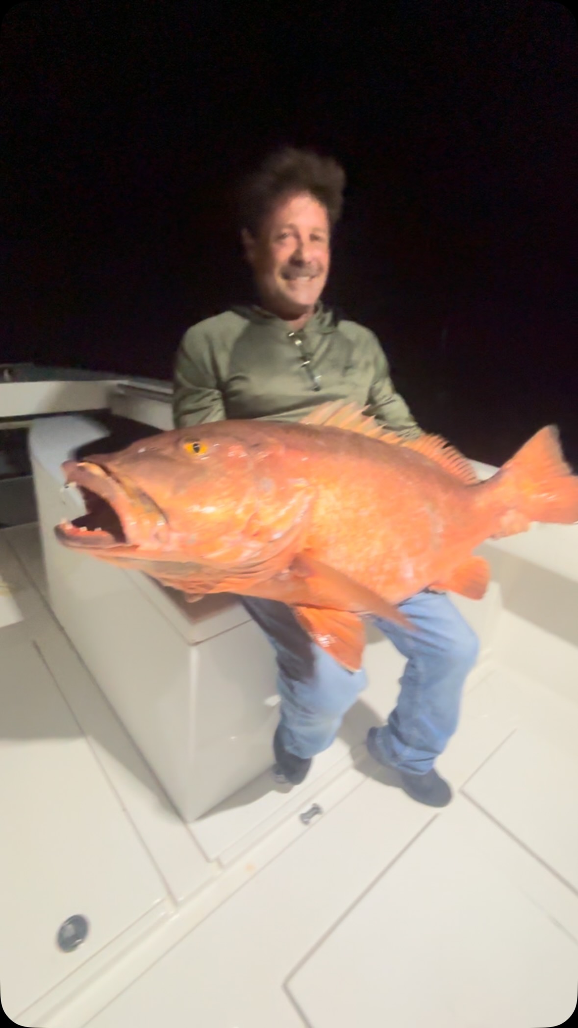 Solid Cubera snapper for our good friend Carl the other night. #flkeys #seasthedaycharters #fishing #whitewaterboats #snapper