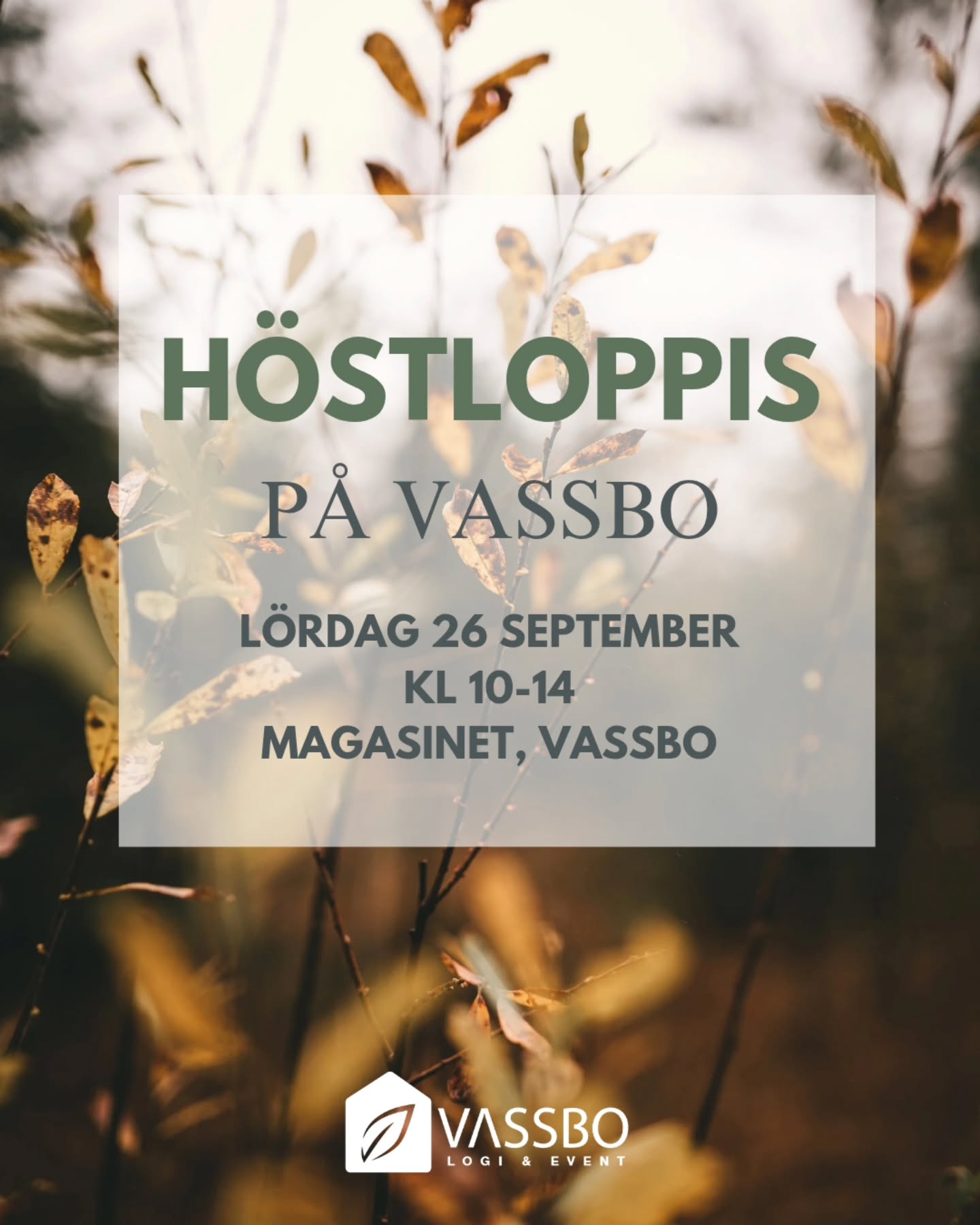 🍂 HÖSTLOPPIS 2026 🍂
Favorit i repris - Att starta igång hösten med en mysig loppis vid Magasinet på Vassbo!
Nedräkningen har börjat. Så det är hög tid att börja rensa där hemma för att kunna ge dina saker nytt liv ♻️
Fikaförsäljning, många härliga försäljare, varma mackor, korv med bröd, äppelmust och förhoppningsvis sol och sval höstluft 🍃☕️🧣
När: Lördag 26 september
Tid: kl 10-14
Var: Magasinet, Vassbo
Läs mer om evenemanget via länken i vår profil.
VILL DU SÄLJA?
Du är så välkommen! Det finns begränsat antal platser. Länk till anmälan hittar du via vår profil.
Vi ses väl!? 🌾🍁🤎