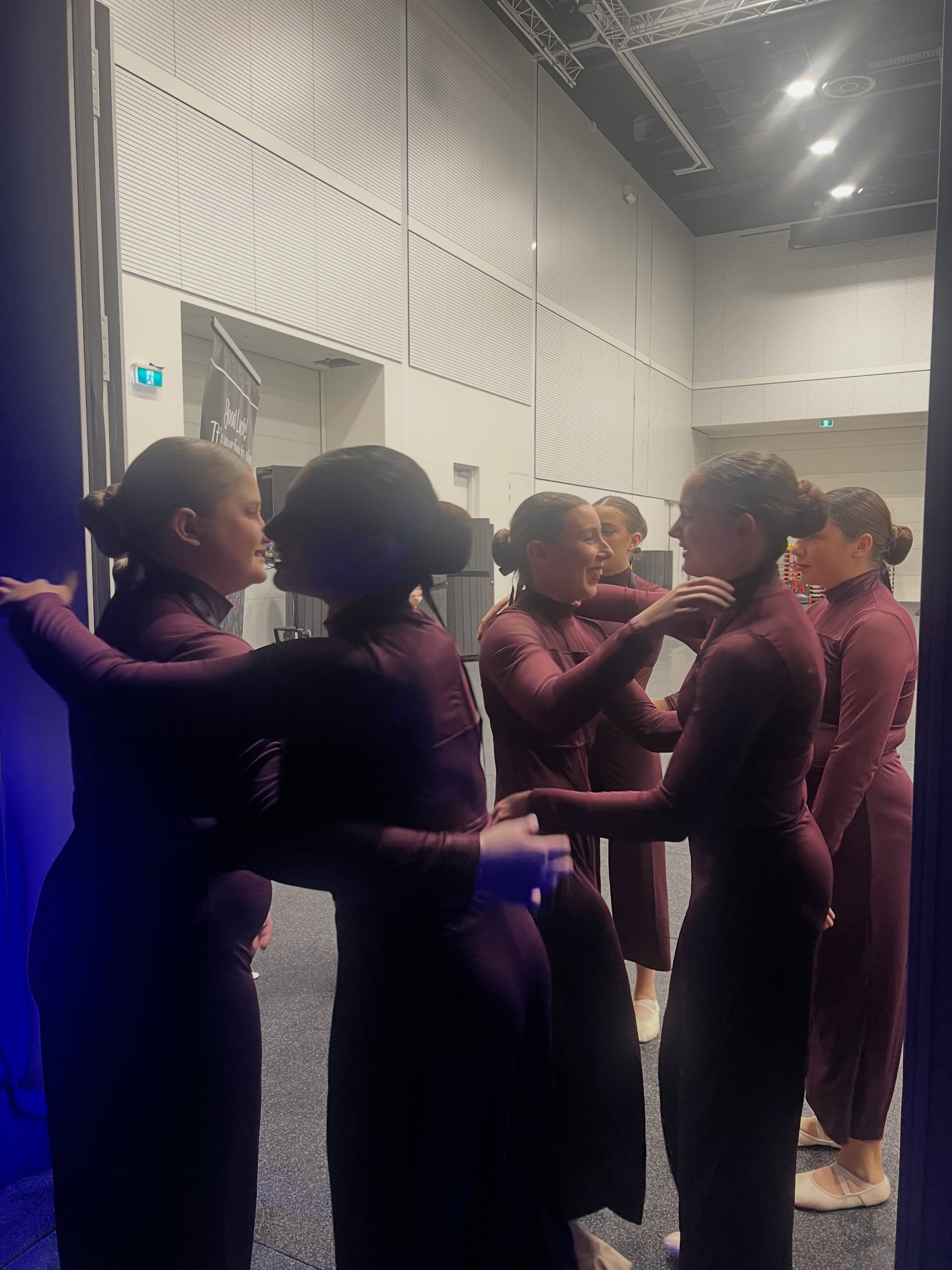 The good luck hugs before hitting the stage π