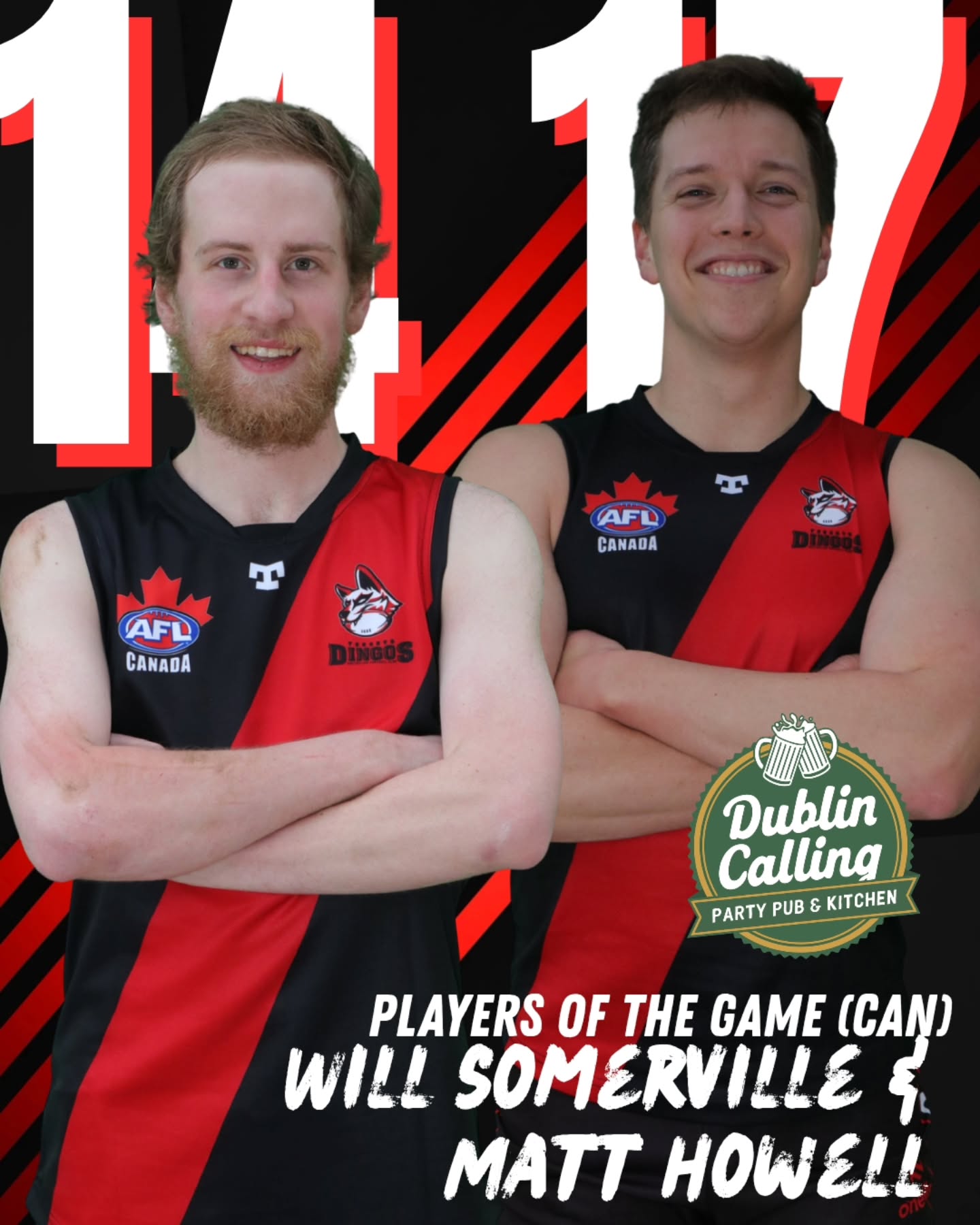 Hunting lived up to the nickname with huge tackles! Celine brought the energy in his first game back!
Your @dublincallingadelaide Players of the Game (🇨🇦) for Round 12 are @s_william_123 and @muhowell!
#AsAPack