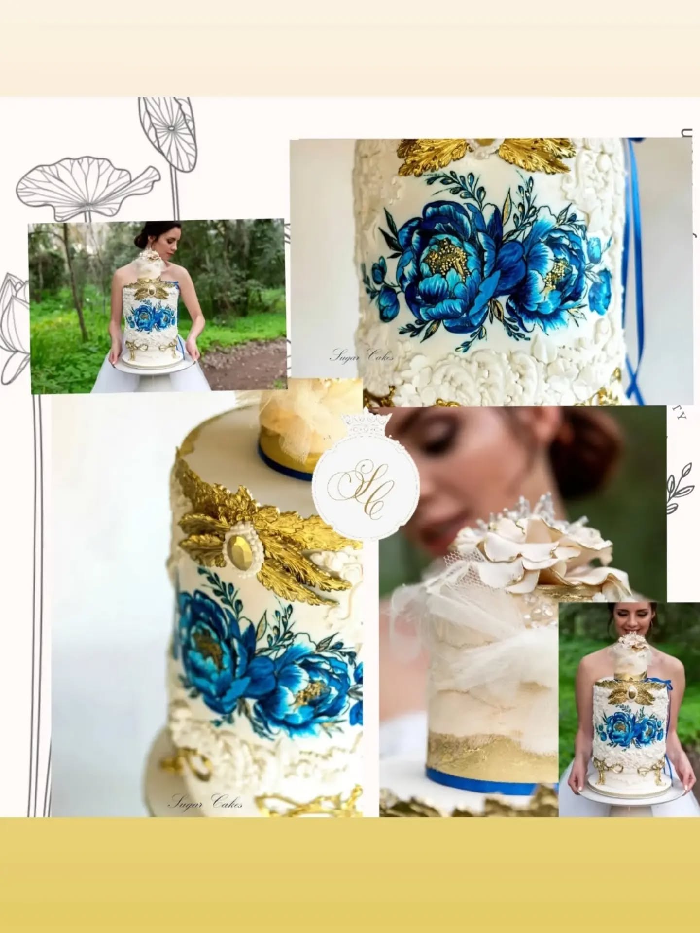 Beautiful, bold, blue & gold 🤍🤍
#handcrafted #handpainting🎨 #cakesofinstagram #cakeclass