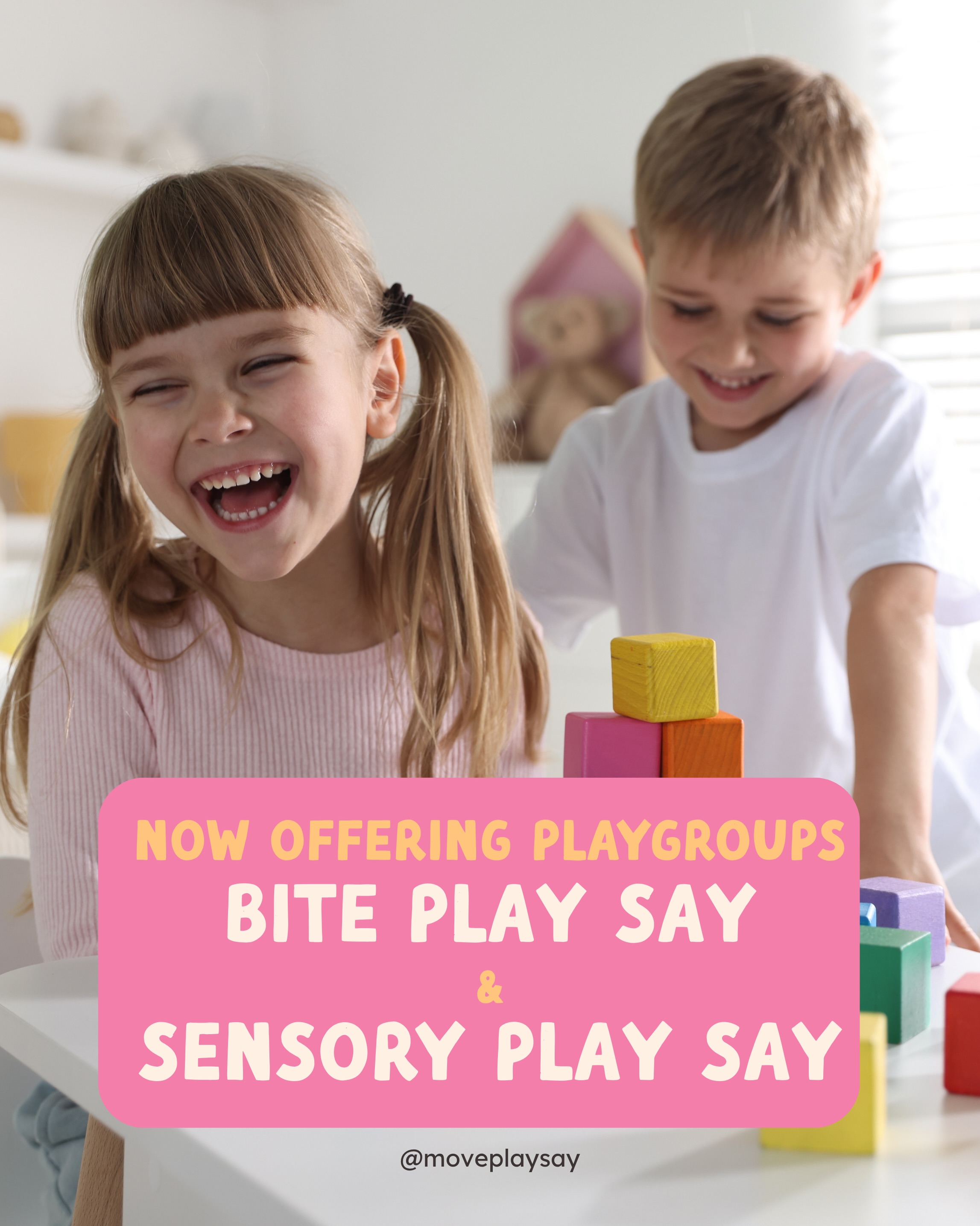 ✨ Introducing Move Play Say Classes! ✨
We’re so excited to bring our signature group classes to Move Play Say! Designed with little ones in mind, our classes combine movement, play, sensory exploration, feeding, and communication in a fun, low pressure environment.
Our classes are a great way to learn, connect, and build skills that can be carried over into everyday routines at home.
Classes are offered in Mini Semesters of 5 consecutive classes. Contact us for pricing and scheduling!
🍎Now enrolling for our Fall Semester
💌DM us or email us to learn more and save your spot.
#moveplaysay #privatepractice #gardencity #toddlers #playgroup
✨ Introducing Move Play Say Classes! ✨
We’re so excited to bring our signature group classes to Move Play Say! Designed with little ones in mind, our classes combine movement, play, sensory exploration, feeding, and communication in a fun, low pressure environment.
Our classes are a great way to learn, connect, and build skills that can be carried over into everyday routines at home.
Classes are offered in Mini Semesters of 5 consecutive classes. Contact us for pricing and scheduling!
🍎Now enrolling for our Fall Semester
💌DM us or email us to learn more and save your spot.
#moveplaysay #privatepractice #gardencity #toddlers #playgroup
✨ Introducing Move Play Say Classes! ✨
We’re so excited to bring our signature group classes to Move Play Say! Designed with little ones in mind, our classes combine movement, play, sensory exploration, feeding, and communication in a fun, low pressure environment.
Our classes are a great way to learn, connect, and build skills that can be carried over into everyday routines at home.
Classes are offered in Mini Semesters of 5 consecutive classes. Contact us for pricing and scheduling!
🍎Now enrolling for our Fall Semester
💌DM us or email us to learn more and save your spot.
#moveplaysay #privatepractice #gardencity #toddlers #playgroup
We can’t wait to Move Play Say with you!!!!!