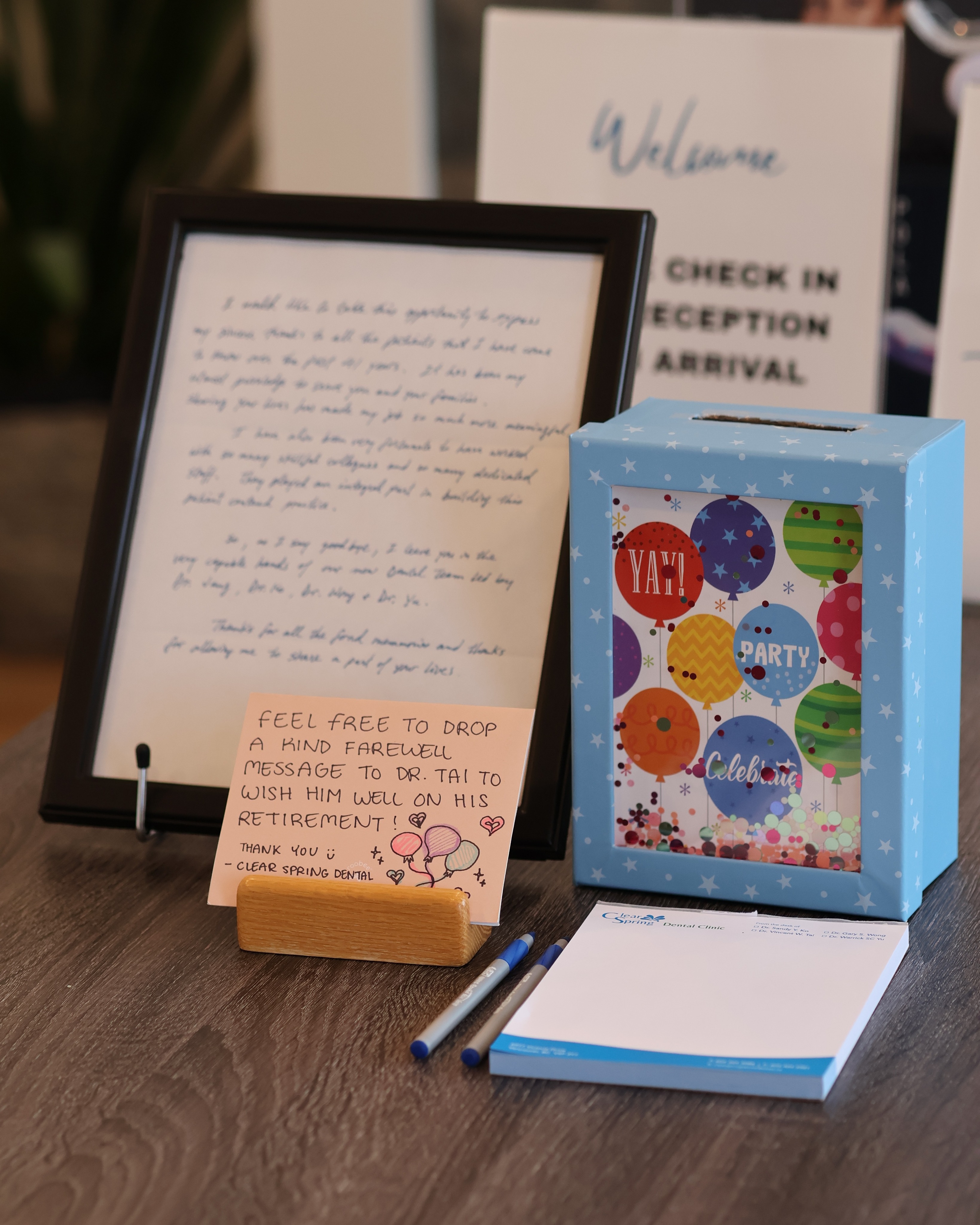 A Note for Dr. Tai:
As we celebrate Dr. Tai’s retirement, we’d love for our patients to help us send him off with some kind words and appreciation! 🦷
If you’ve been a patient of Dr. Tai’s, stop by Clear Spring Dental and leave a little note in his mailbox. 💌 We know your messages will mean so much to him!
Thank you, Dr. Tai, for all the years of care, dedication, and memories. We’ll miss you! ❤️
#vancouverdental #dentaloffice #dentalvancouver #vancouverdentist #dentalofficevancouver