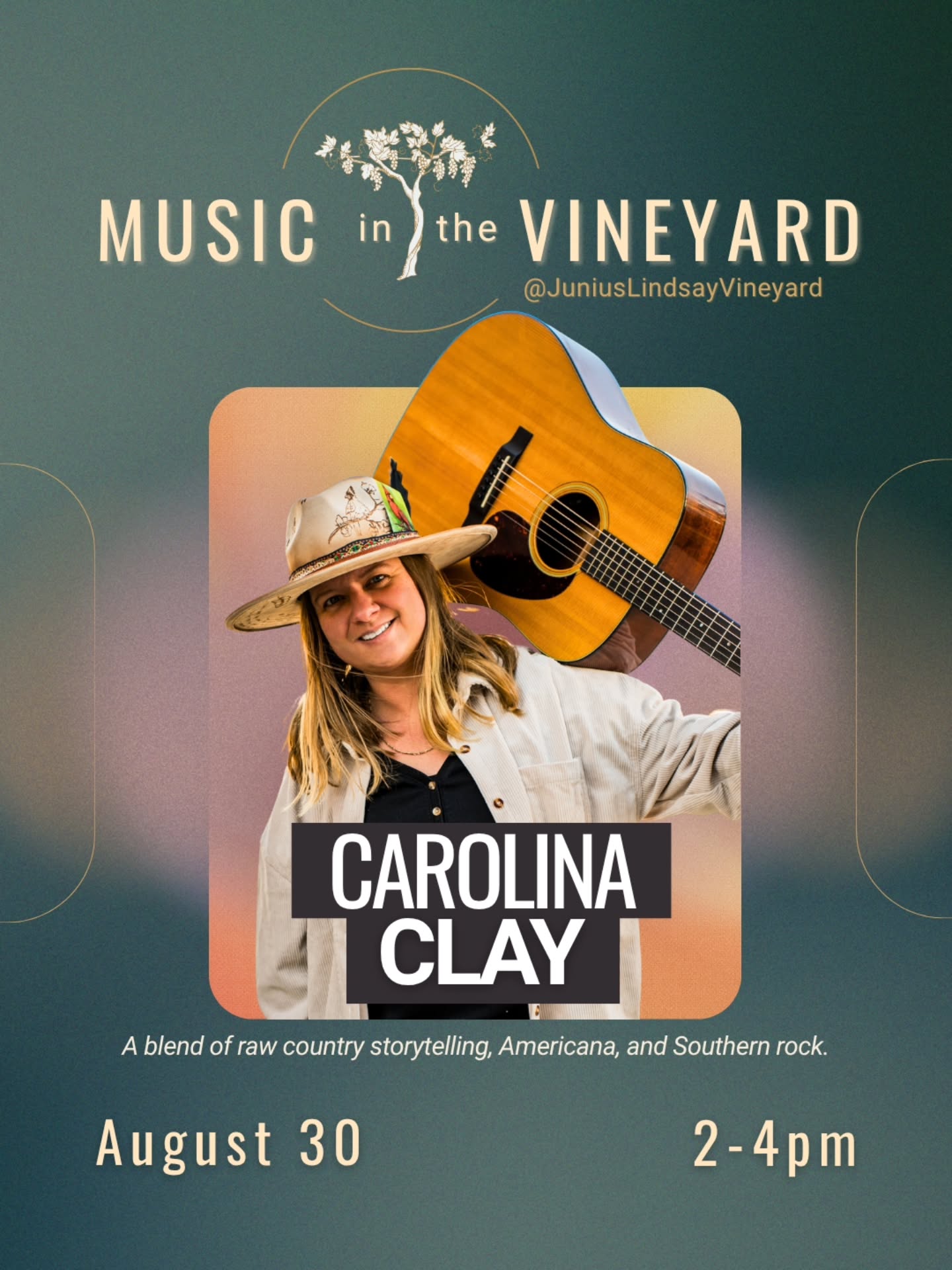 The great Carolina Clay will join us this weekend for a special Sunday Funday Music in the Vineyard. Grab your friends and your favorite snacks and swing by for a fun afternoon! 🍷🎶
@thecarolinaclay