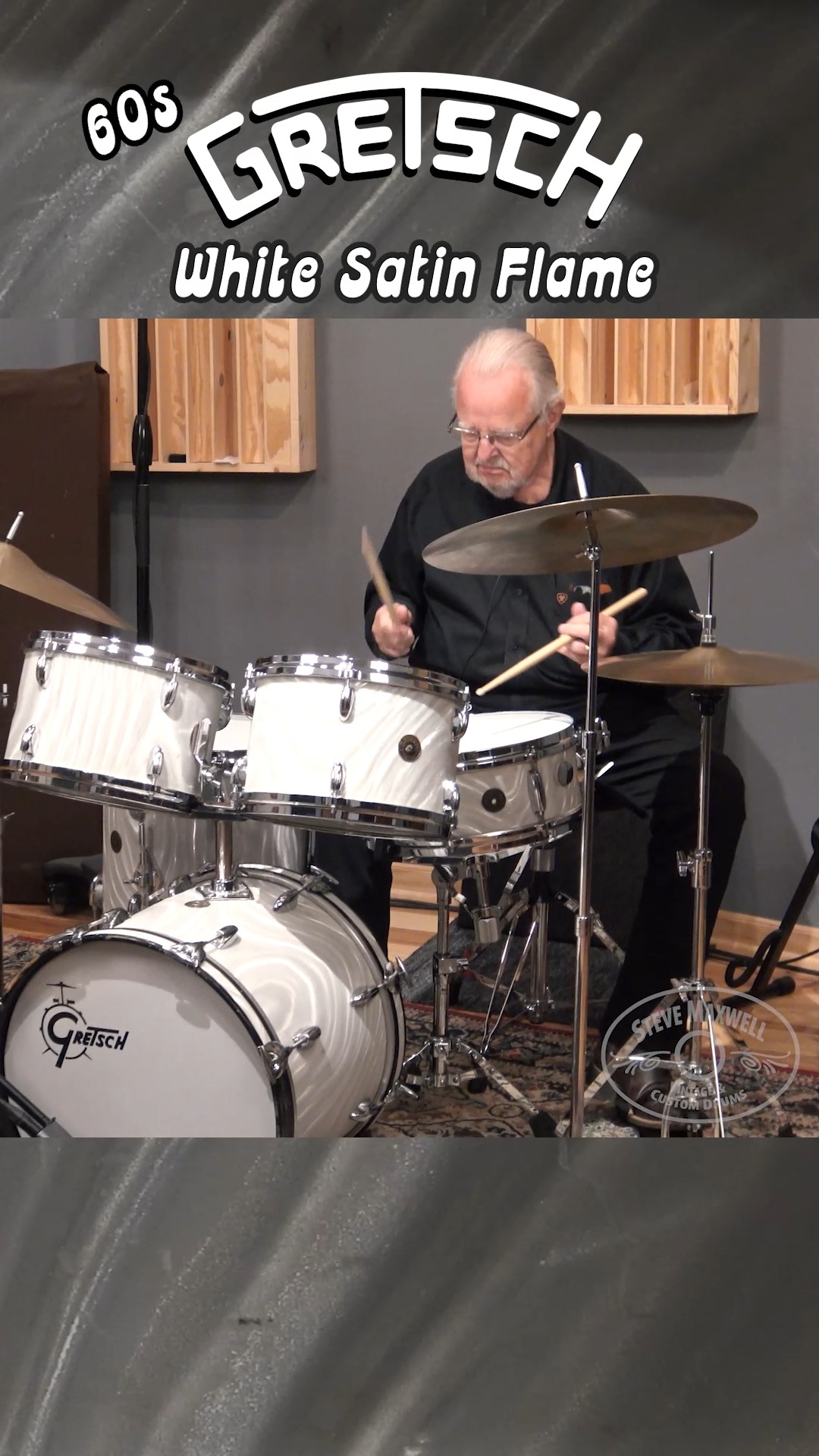 A beautiful 60s Gretsch bebop drum kit, check it out on our Reverb store while you can!