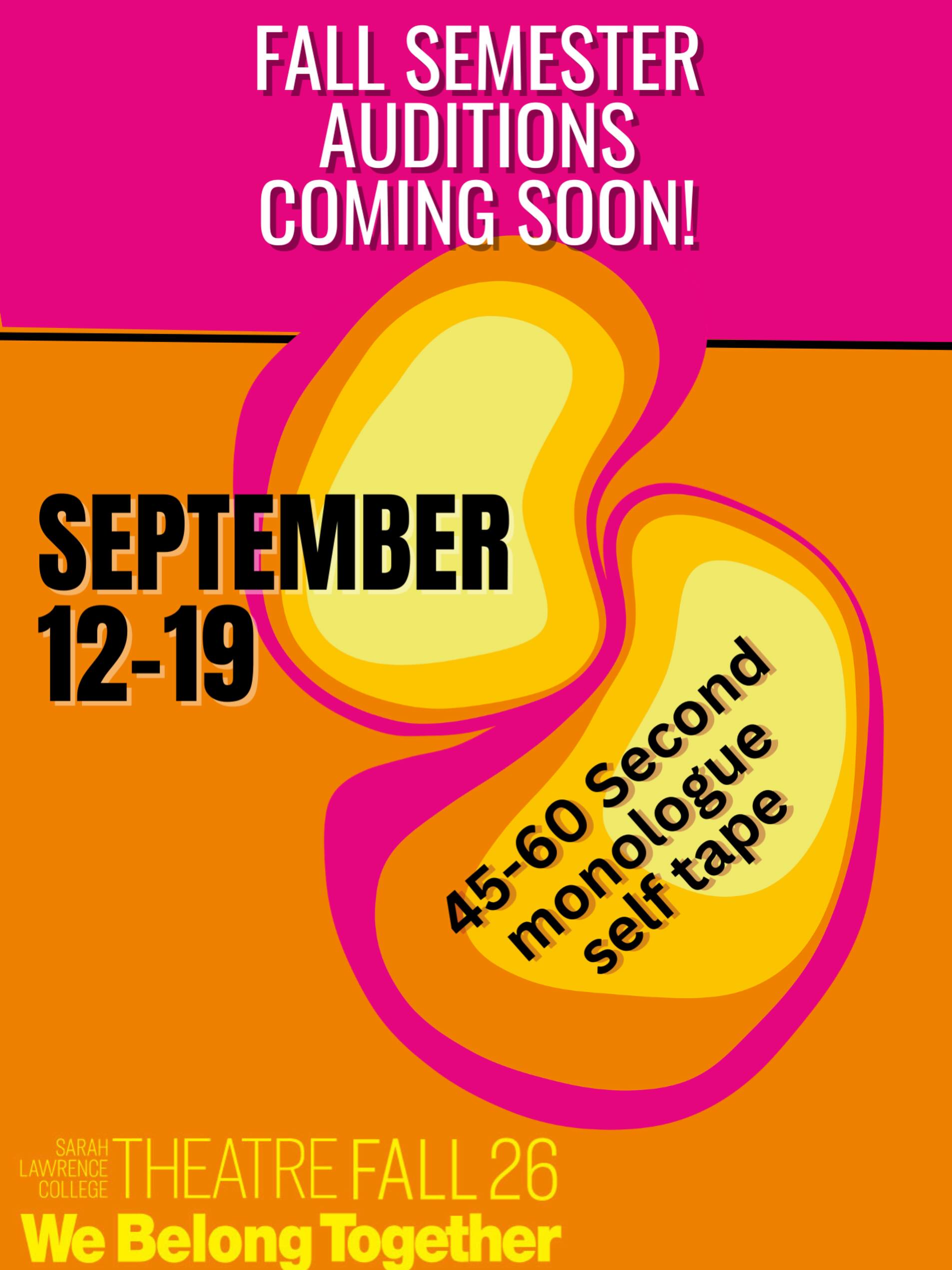 Auditions for our Fall Semester Projects are coming soon! Check out the audition information in the Linktree in the bio!