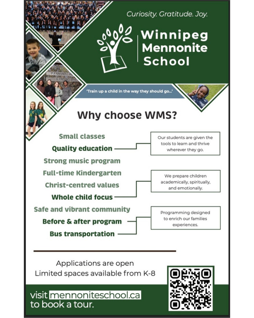 Looking for a safe, caring school community for your child that provides a premier education? Book a tour or apply at mennoniteschool.ca