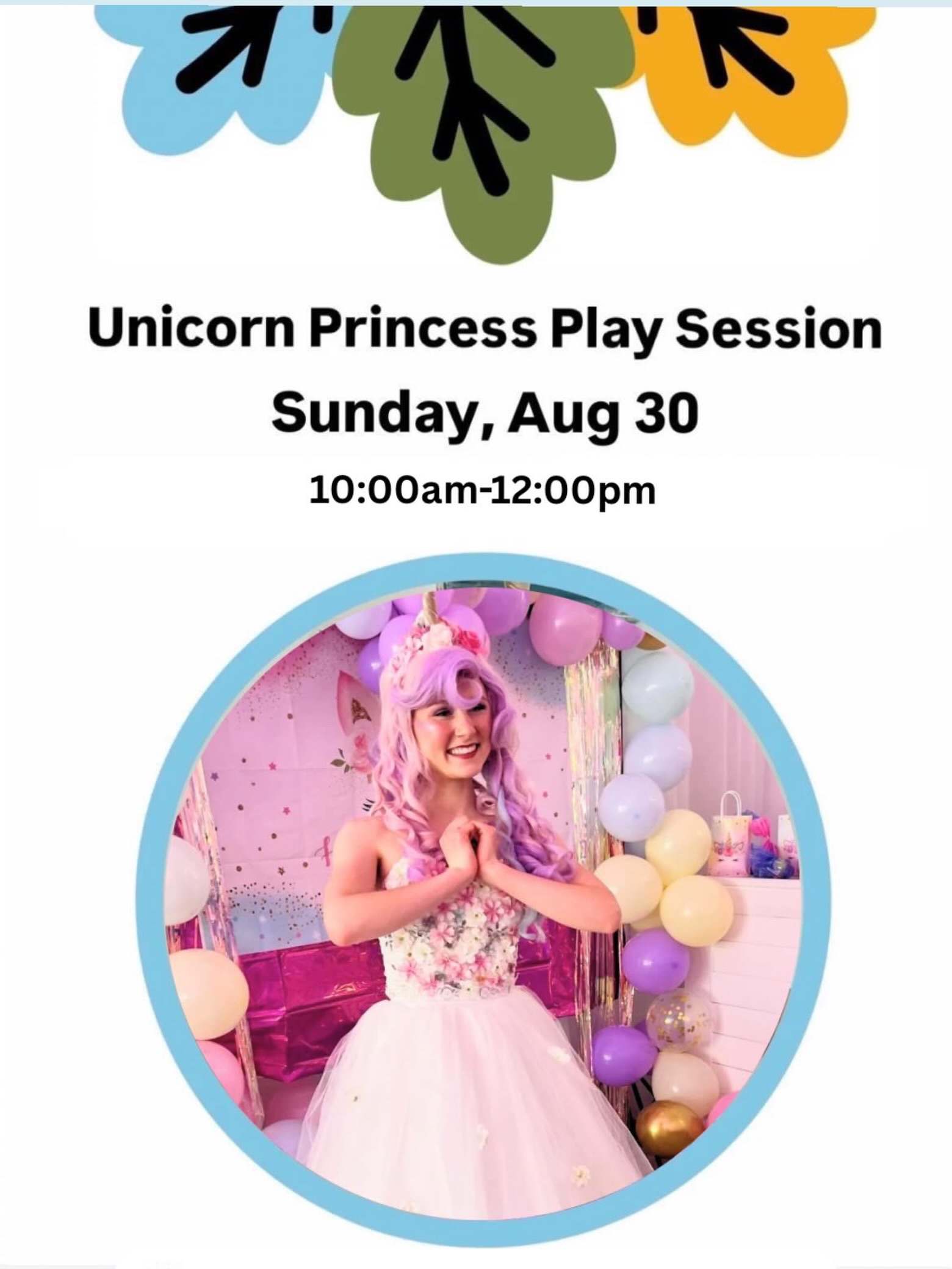This Sunday 10:00am-12:00pm is Unicorn Princess play day! We’ll be doing princess lessons, have a princess parade and play with an actual Unicorn Princess 🦄👑
See event details at www.littleleafplaystudio.com/unicorn