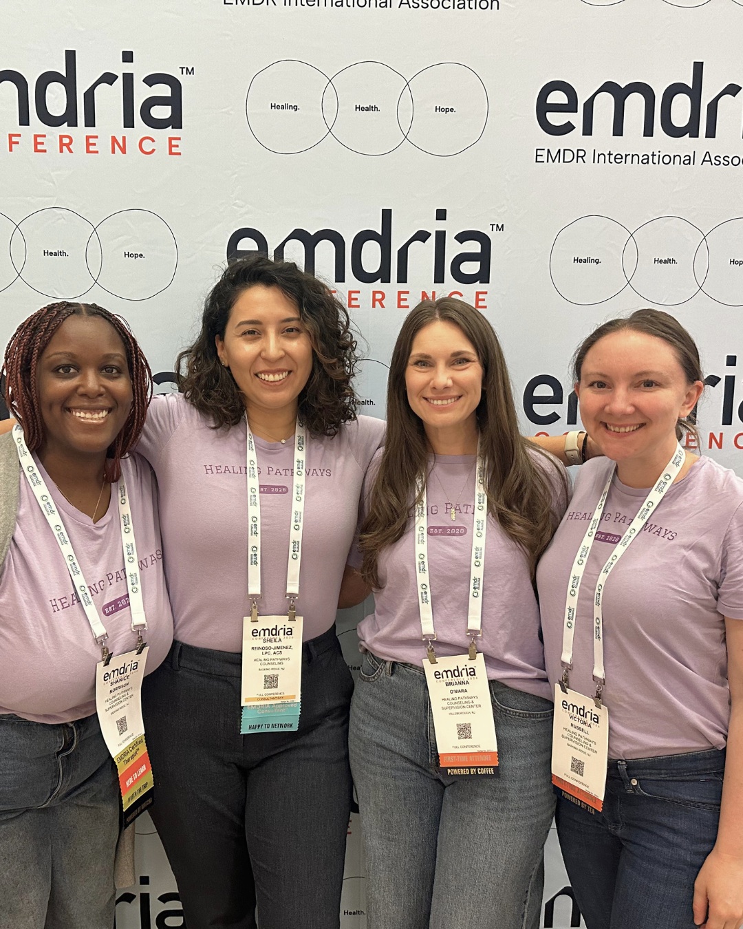 This past weekend Sheila, Brianna, Shanice, and Victoria attended the @emdr_ia conference in Anaheim, California!
Events like this are a great change to learn from experts in the field, connect with fellow clinicians, and deepen our understanding of trauma and EMDR.
We are always so proud of our team for investing time into their development as therapists, and expanding the ways they are able to support their clients 💕
#emdria #EMDR #emdrconference