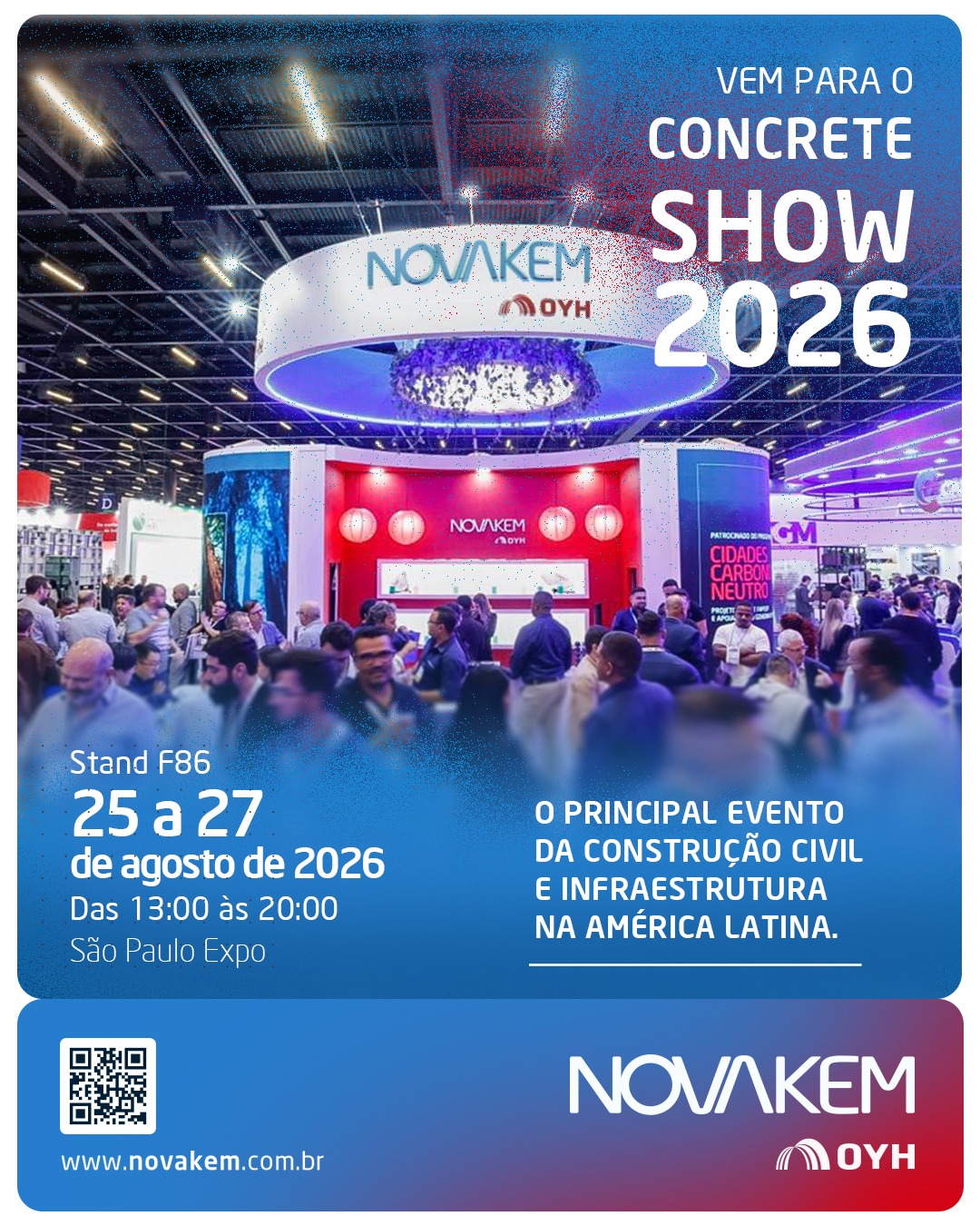 🚧 O Concrete Show 2026 segue a todo vapor!
Depois de um primeiro dia marcado por encontros e inovação, o segundo dia trouxe ainda mais energia, conexões e conversas que movimentam o futuro da construção.
Na @novakembr, cada troca com parceiros, clientes e profissionais do setor reforça o nosso propósito: contribuir para uma construção cada vez mais eficiente, inovadora e preparada para os desafios de hoje e de amanhã.
Ainda dá tempo de viver essa experiência conosco. Há muito conhecimento, soluções e oportunidades esperando por você!
🗓️ 25 a 27 de agosto de 2026, das 13h às 20h
📍 São Paulo Expo | São Paulo – Brasil
📌 Stand F86
Esperamos por você no @concreteshowsa 2026 ! 💙💗
@oyhbrasil @oyhlatam @oyhglobal
#Novakem #ConcreteShow2026 #ConstruçãoCivil #Inovação #IndústriaDaConstrução
