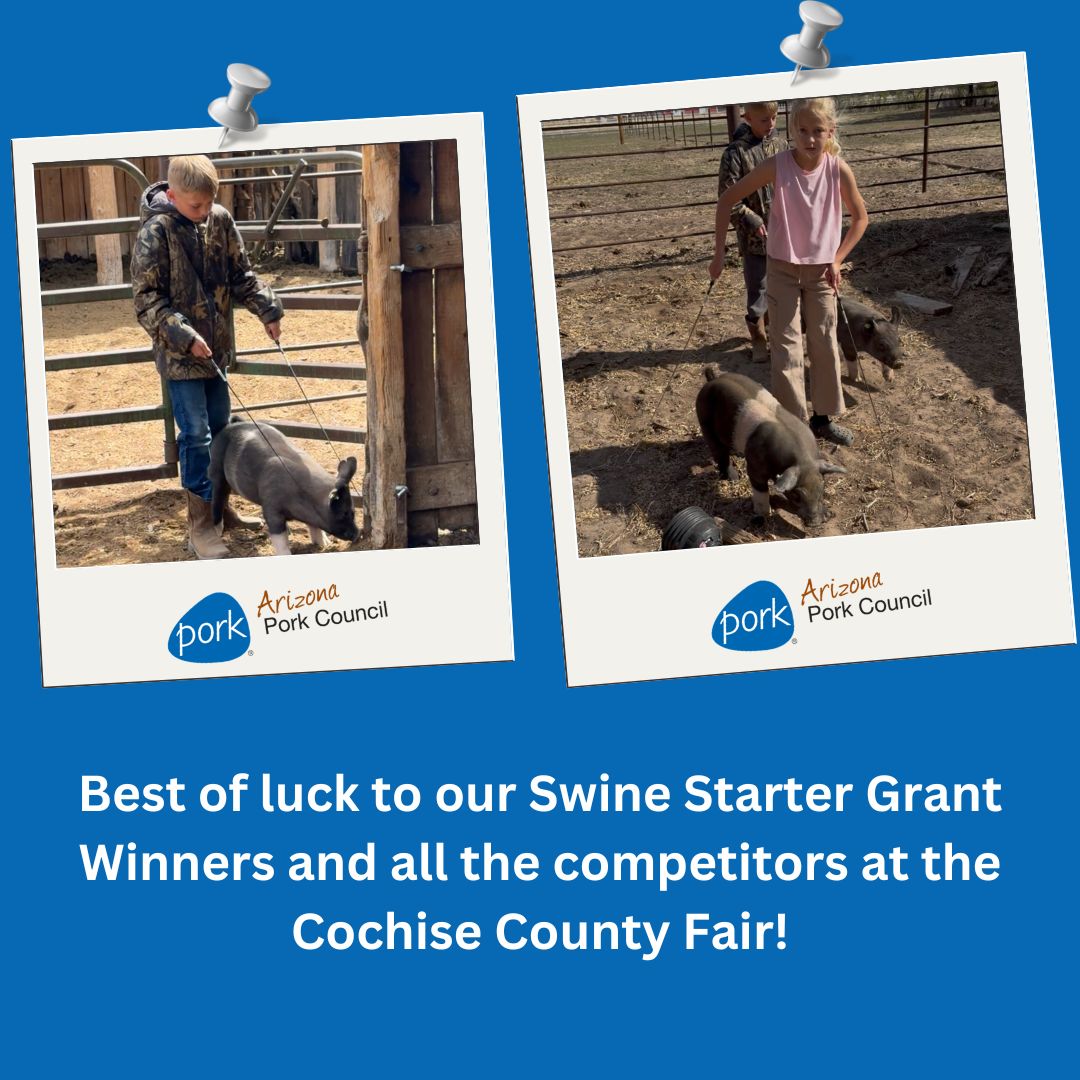 Good luck to our Swine Starter Grant Recipients, Sadie and Cash, at this week's Apache County Fair. We wish all the exhibitors the best of luck in and out of the show ring!