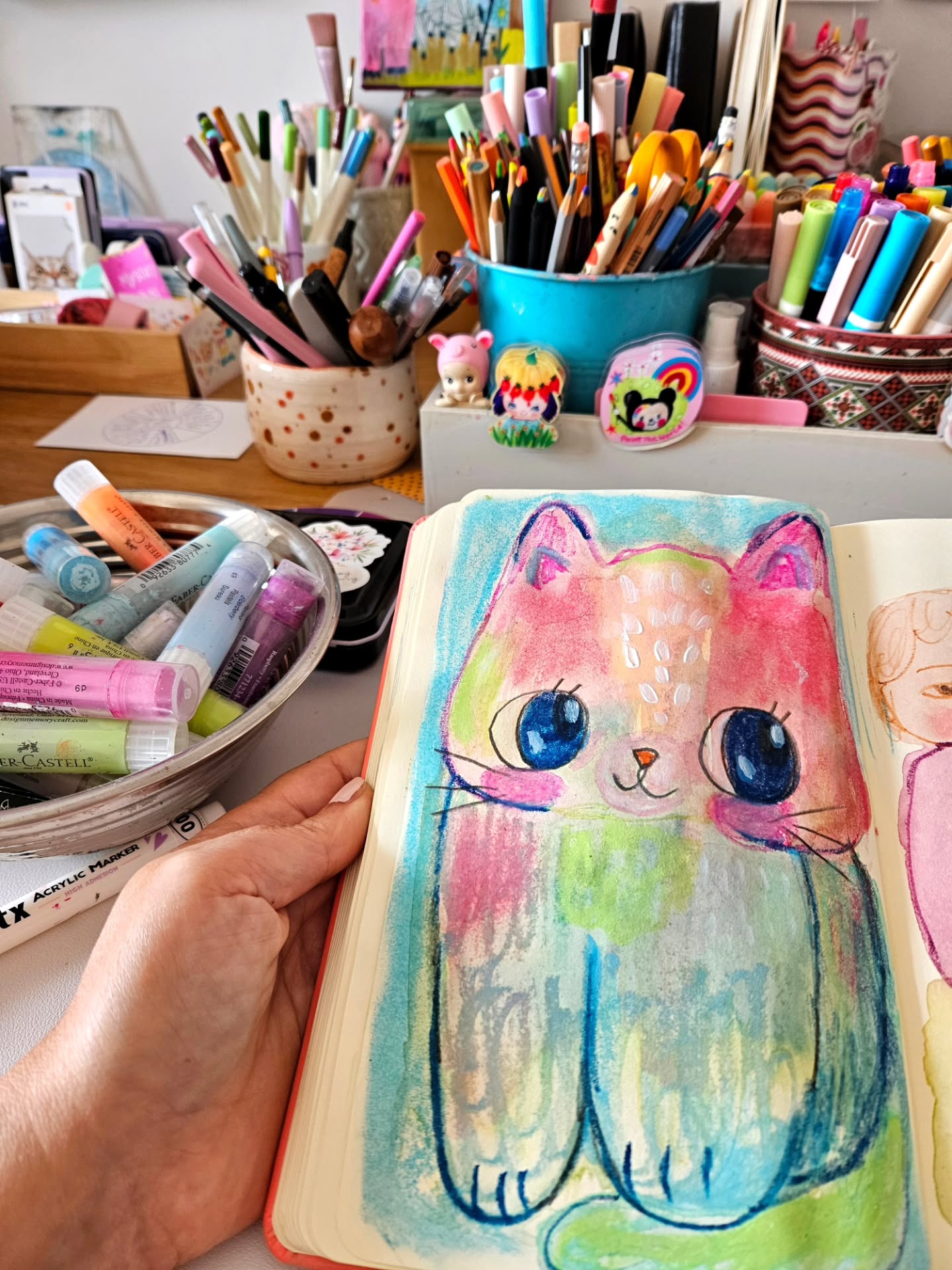 A watercolor kitten in my journal. I love how creating art can be such an uplifting activity. You may be a little down but then you paint a kitten and you feel a little better with a smile on your face.
Wishing you a happy weekend,
Susana
.
.
.
#watercolor #illustration #catdrawing #artjournaling #journalpages