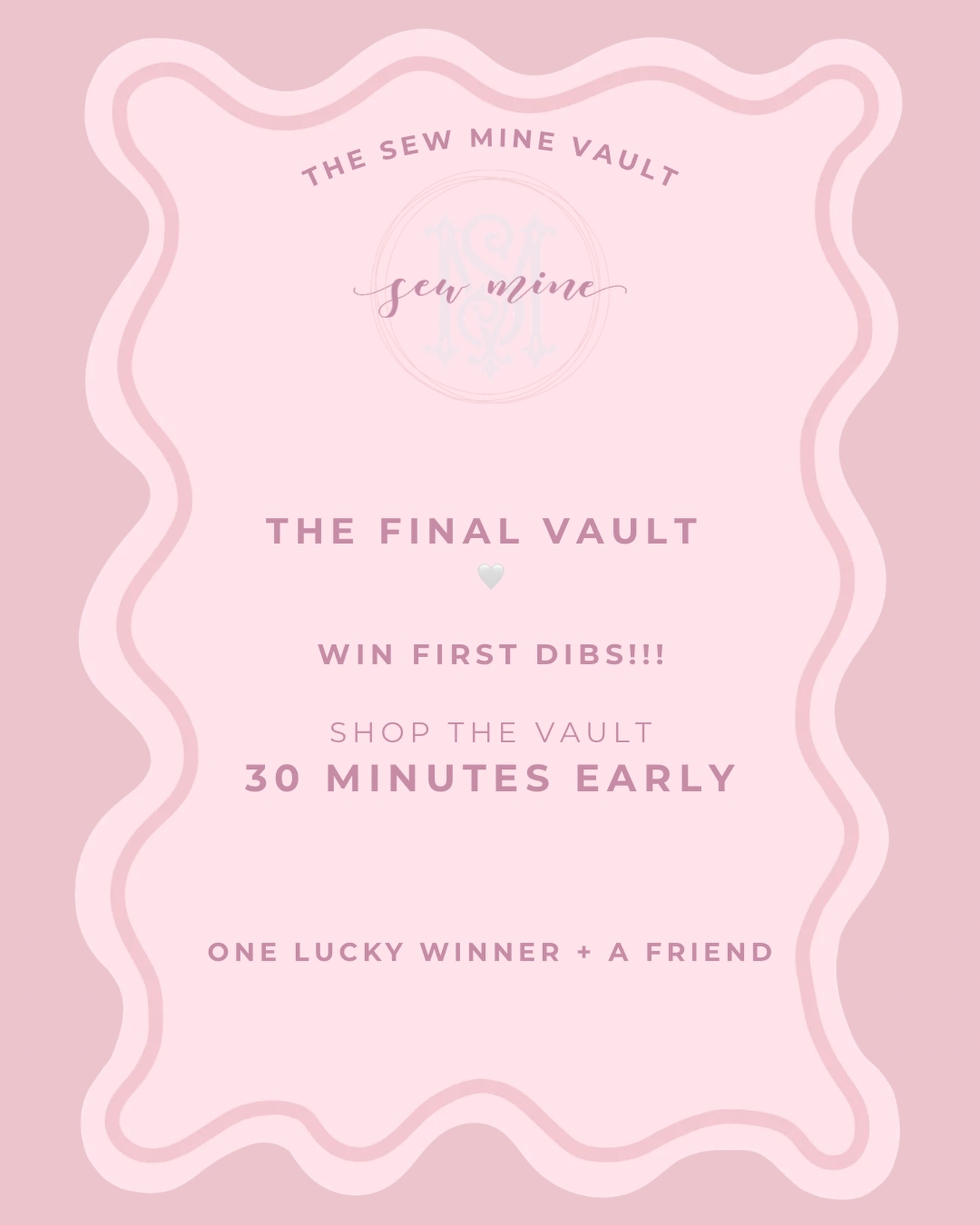 WANT FIRST DIBS AT THE FINAL VAULT?!
One lucky winner + a friend will get to shop THE FINAL VAULT 30 MINUTES BEFORE EVERYONE ELSE! 🤍
That means you’ll get first pick of all the baby + children’s clothing, pajamas, accessories & more before the sale officially open Saturday morning! ✨
TO ENTER:
🤍 Follow @sewminenola
🤍 Like this post
🤍 Tag a friend you’d bring with you to The Final Vault
BONUS ENTRY: Share this post to your Instagram story + tag us!
Giveaway is TODAY ONLY! Winner will be announced Friday morning.
Can’t make it Saturday morning? No worries — the winner can arrange a private shopping time Friday afternoon instead. 🤍
The Final Vault opens to the public Saturday at 8 AM!