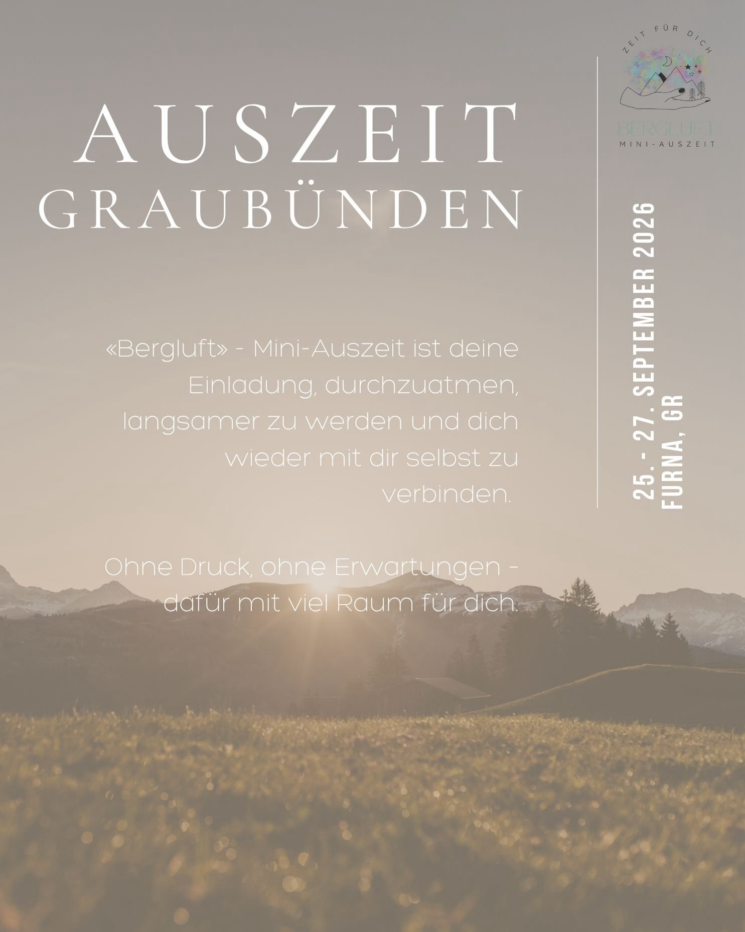 Bergluft Mini-Usziit in Graubünde🇨🇭🌸
25.-27. September 2026
Mir sind usbueched!💕
6 Fraue hend sich agmolde und gönned sich die Uusziit i de Berge⛰️
E wiiteri gmeinsami Usziit, woni mit minere liebe Fründin @petra.eigenmann leite dörf🤍
STEPHANIEBUECHEL
COACHFÜRFRAUEN
ABTWILSG
FOTOGRAFINSTGALLEN
FOTOGRAFINOSTSCHWEIZ
RETREATSCHWEIZ
AUSZEITFÜRFRAUEN
AUSZEITNORWEGEN
AUSZEITSCHWEIZ
ZURÜCKZUMIR
FURNA GRAUBÜNDEN
FOTOSHOOTING
STGALLEN
RETREATNORWEGEN
FOTOGREISENORWEGEN
TROMSØ
LIFECAOCH
ZYKLISCHESLEBEN
FRAUENPOWER
FRAUENCOACH
TAGESAUSZEITSTGALLEN