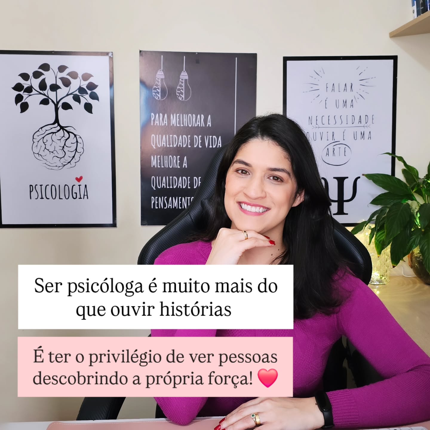 Hoje 27 de agosto é Dia da Psicóloga. ❤️
E eu fiquei pensando em tudo o que essa profissão significa para mim.
Hoje, mais do que comemorar uma profissão, eu comemoro o privilégio de fazer parte de tantos processos, histórias e lindos recomeços.
A cada pessoa que confiou em mim um pedacinho da sua história: obrigada.
É uma honra caminhar ao lado de vocês. 🤍
Feliz Dia da Psicóloga! 🌷