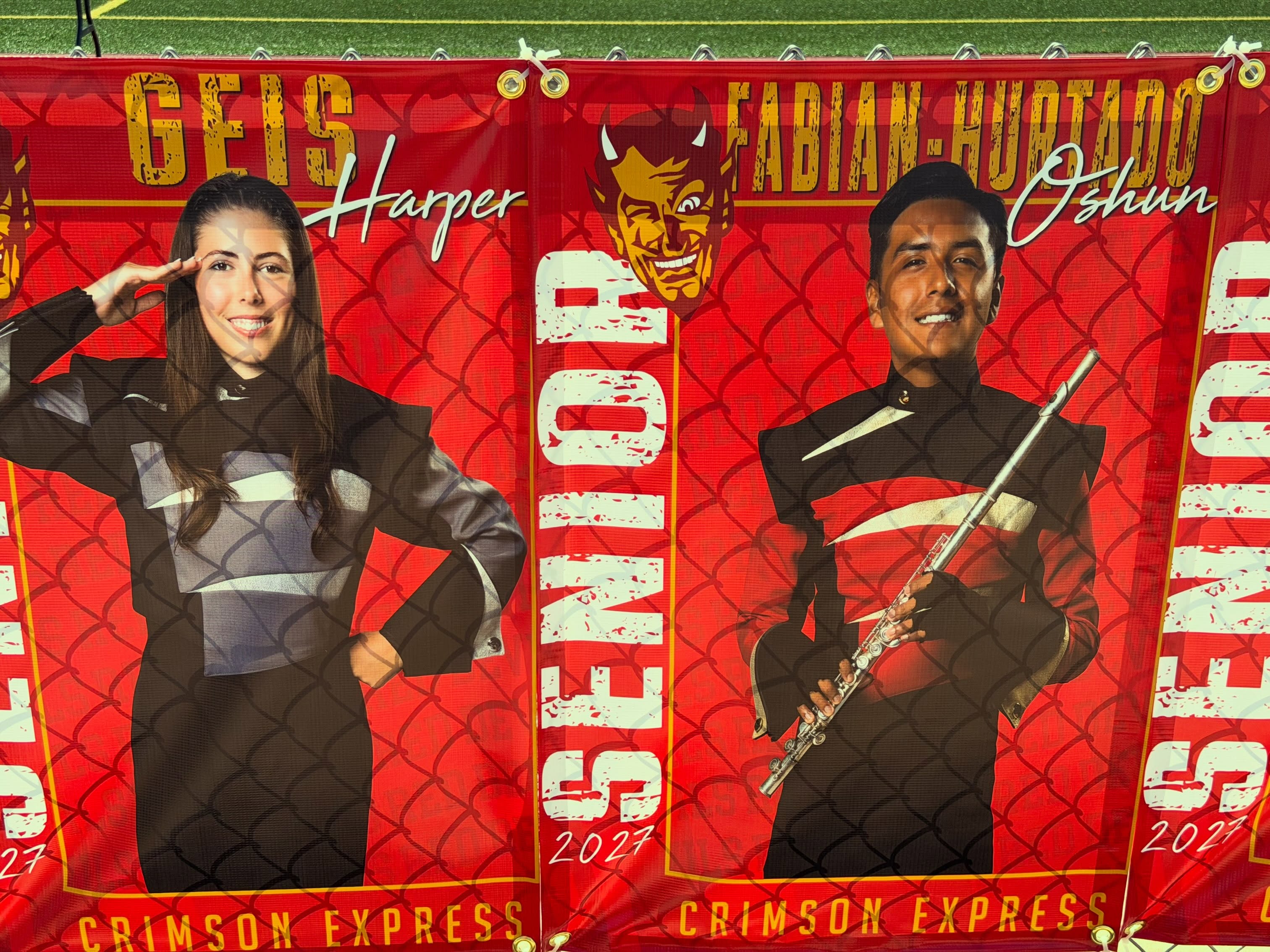 Senior Banners are up just in time for Home Football Game 1 vs. Roxana. Have a great final marching season Seniors! Let's go!