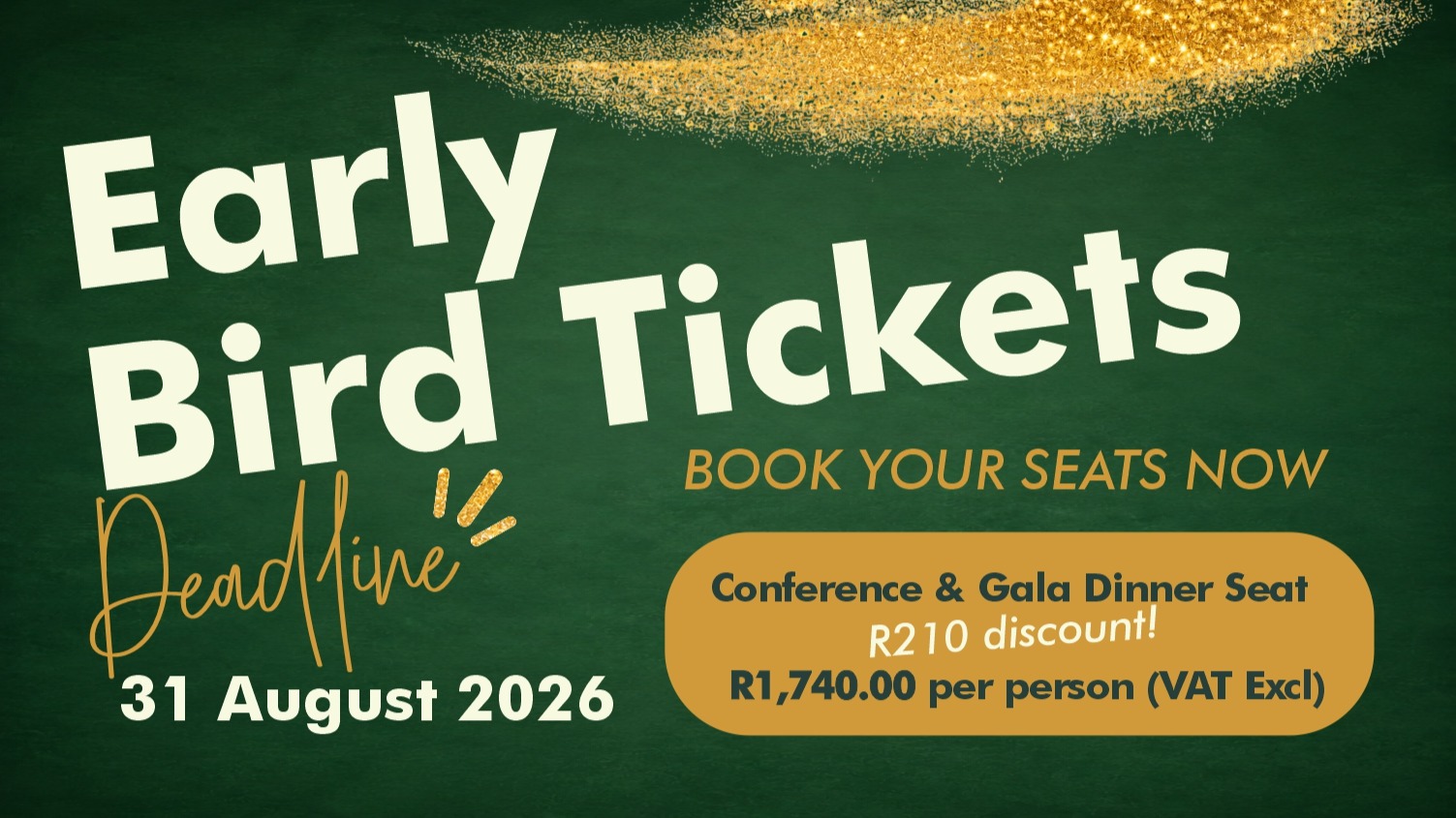 LAST CHANCE FOR EARLY BIRD TICKETS!
This weekend is your last chance to secure your tickets at the Early Bird rate for the WRSA 20-Year Conference, AGM, Gala Dinner & Awards taking place on 17 October 2026 at the CSIR International Convention Centre in Pretoria.
Join us as we celebrate 20 years of WRSA.
Secure your place and be part of this milestone event.
Tickets can be bought online at: https://www.wrsa.co.za/event-details/2026
Alternatively, contact Ankie Stroebel at members@wrsa.co.za or 082 441 1822.
#wrsa20years #WRSAConference2026 #WildlifeRanching #WildlifeEconomy #sustainableuse