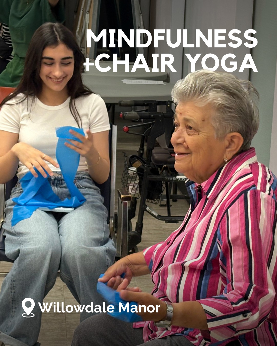 Last week, residents at Willowdale Manor and volunteers from our Youth Mobilization program participated in a Mindfulness Workshop and Chair Yoga. 🧘
It was lovely to see generations come together, bonding over the need everyone has for wellness. We would like to thank the Get Well Health Team (@getwellhealthteam) for leading the Mindfulness Workshop and sharing resources with residents, while Sarah guided everyone through chair yoga. Everyone left feeling relaxed, refreshed, and connected.
These intergenerational events show how important it is to connect neighbours of all ages. If you would like to volunteer and support programs like this, sign up at www.neighbourlink.org/volunteer.
Your donations keep these programs running. Please consider contributing at www.neigbourlink.org/donate.
#WeLoveWillowdale #Seniors #NeighboursHelpingNeighbours #NorthYork #Community