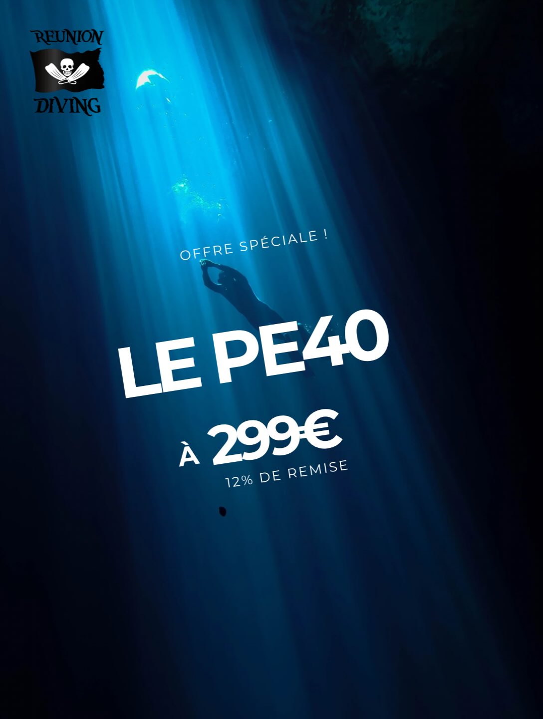 Le PE40 passe de 340€ à 299€ ! 🤿
Une occasion parfaite pour monter en compétences et explorer jusqu’à 40m en toute sécurité.