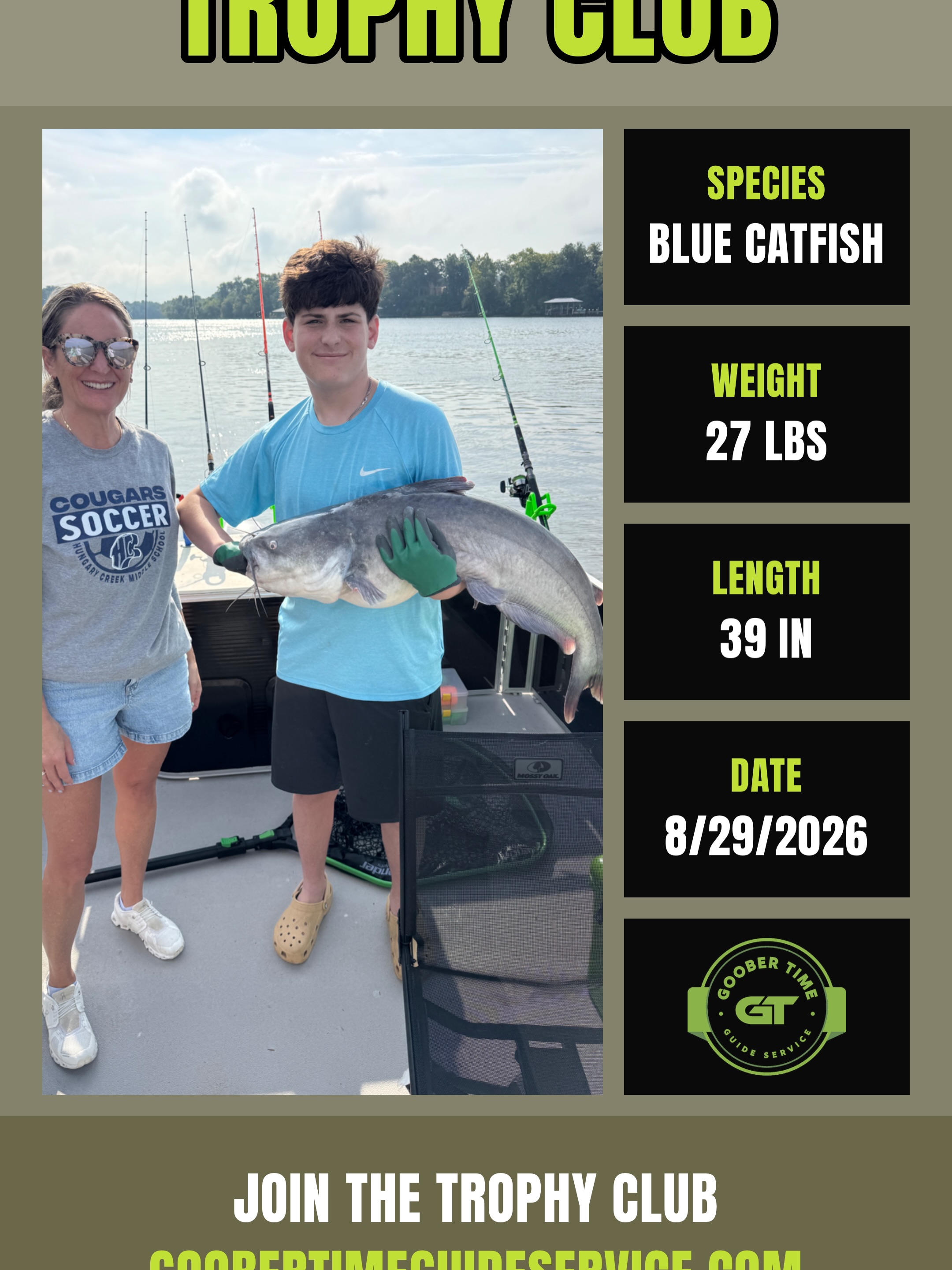 Big thanks to Brad, Danielle, Tyler, and Keegan for coming out on the James River this morning!
The bite was tough today and forced us to try a lot of spots, but the grind paid off in a big way. Along with a couple of eater-sized blues, Tyler officially joined the trophy club with a 26 lb, 39inch blue catfish!
Appreciate you all fishing with us, and looking forward to getting this crew back out on the river again soon! 🎣