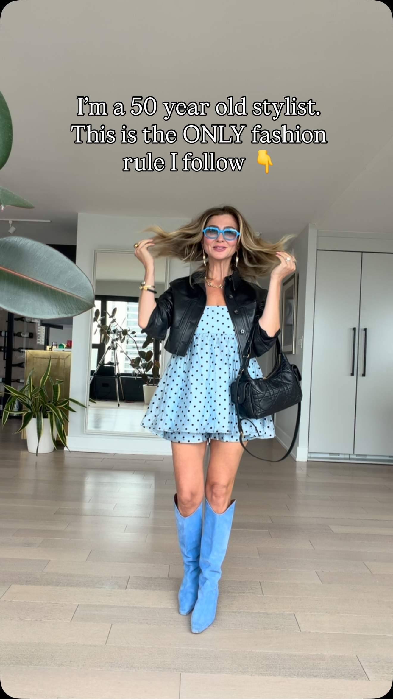 Wear whatever makes you feel like the QUEEN you are. 👑
Saturday family brunch look 💛 Isn’t it so cute?! 👇
I felt AMAZING wearing it — playful, confident, feminine and completely ME.
Style isn’t about following rules. It’s about expressing who you are and owning it.
#polkadotsoutfit #chicagostylist #brunchoutfit