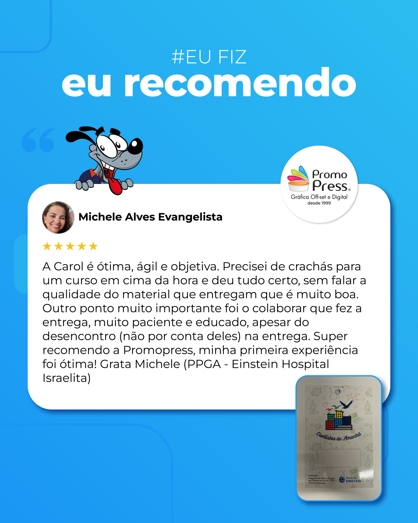 A melhor parte do nosso trabalho é ver a satisfação de quem confia na Promopress! ⭐🧡
E você que já passou por aqui na #PromopressGráfica deixa uma avaliação pra gente lá no Google contando sua experiência! Vamos amar ler 🥰
#promopressgráfica #graficasp #materiaispersonalizados #grafica