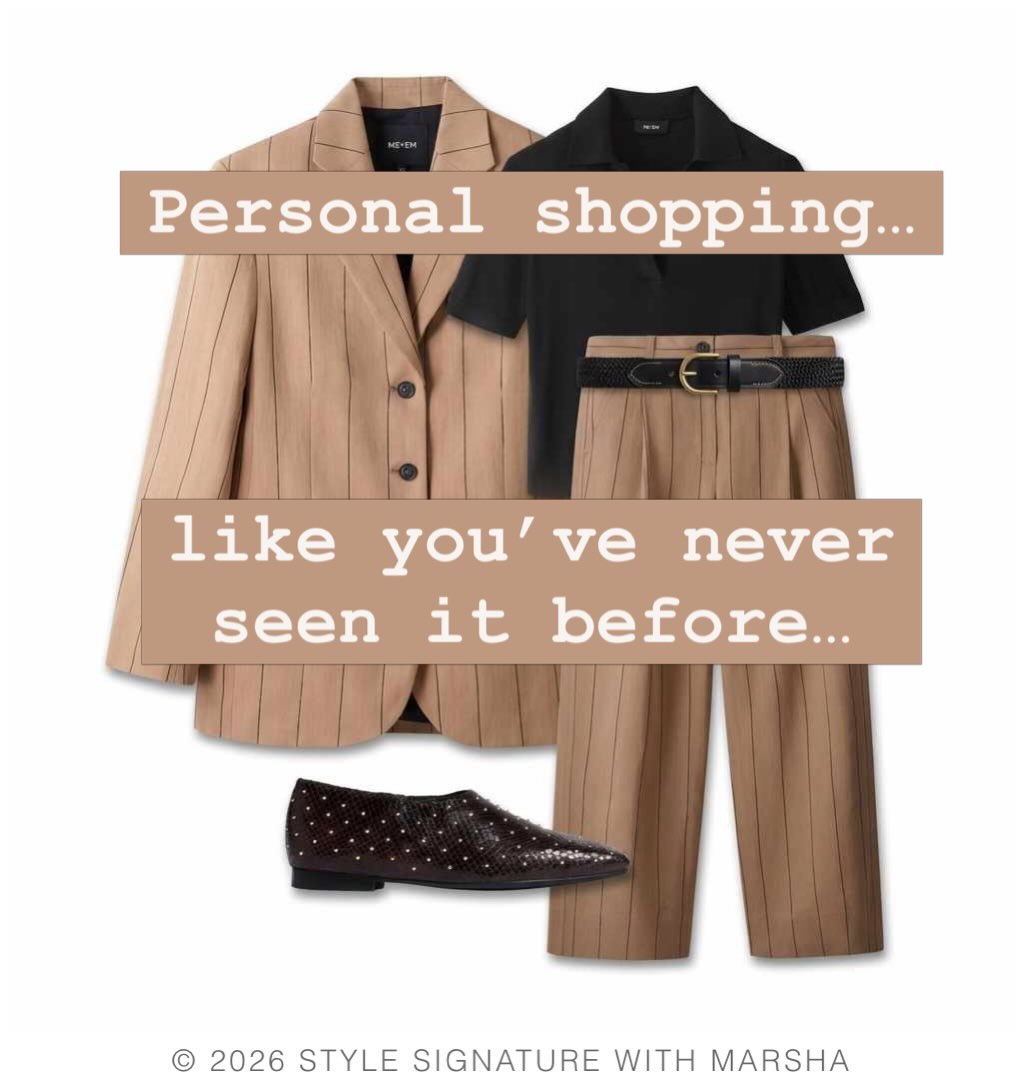 My virtual personal shopping service goes far beyond simply sending you links to clothes I think you’ll like.
Curated for you.
I curate pieces specifically for you (your style, shape, lifestyle, wardrobe and budget). Everything is linked directly to the retailer, so you can shop when it suits you and at your own pace.
Styled for you.
I show you how I would style them together in your own digital look book.
Shown on you - and this is the cool part!! 🤩
Every look I create includes a virtual try-on, so you can actually see the outfit on you before you buy it. No more trying to imagine how those individual pieces might come together or whether you can see yourself wearing them. Swipe ⬅️ to the end to see me in this outfit from @meandem
Available as a standalone service or as part of my Full Style Refresh, a 12 month styling journey designed to build you a wardrobe that’s cohesive, wearable and feels like you.