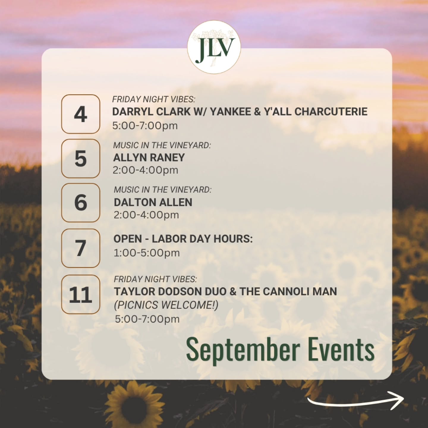 It's going to be a fun, jam-packed September! 🙌🍷🍁