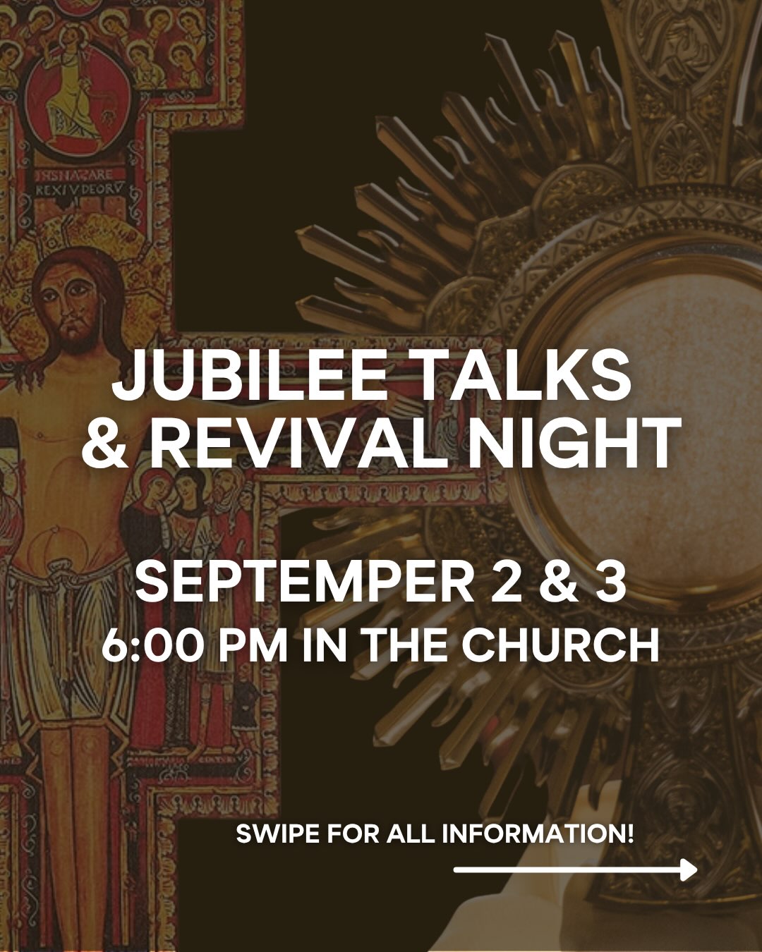 Don’t miss this week’s Revival Night and Jubilee talks!