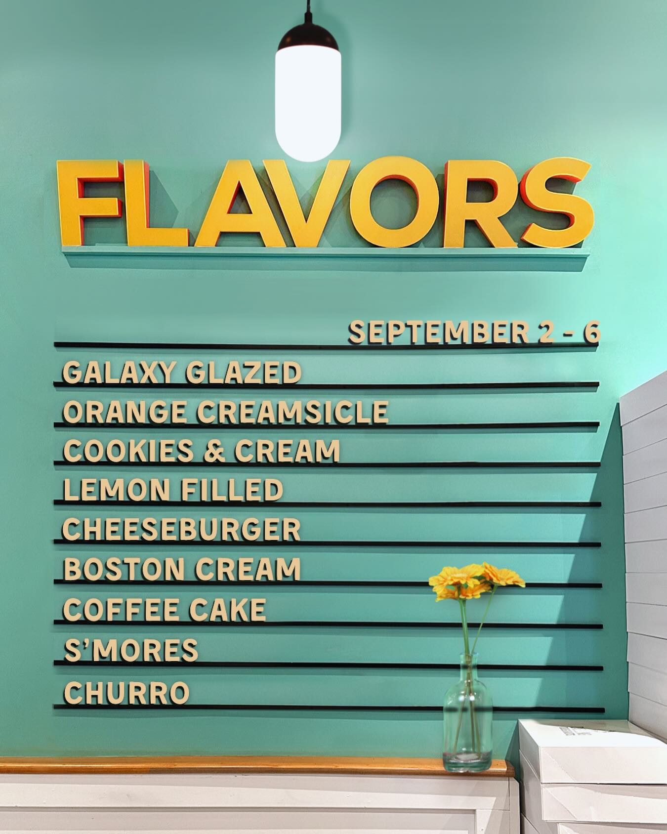 Here’s the menu for this week! We’re open Wednesday through Sunday 8 am til 5:30pm or til sold out. Come on in, call in an order for same-day pickup (518-430-2018) or order delivery through Doordash!!
✌️❤️🍩
GALAXY GLAZED - dipped in celestial swirled Madagascar bourbon vanilla glaze
CHURRO - rolled in spiced sugar and topped with cayenne-spiced dark chocolate drizzle
S’MORES - chocolate glazed topped with marshmallow drizzle and graham cracker crumbles
LEMON FILLED - filled with fresh lemon filling and topped with powdered sugar
BOSTON CREAM - filled with Bavarian cream and dipped in dark chocolate glaze
CHEESEBURGER - cheesecake glazed topped with a house made mini cookie burger
COOKIES & CREAM - Oreo cookies and cream glazed edged with more Oreo cookie crumbles
ORANGE CREAMSICLE - real orange glazed topped with a swirl of vanilla buttercream
COFFEE CAKE - coffee glazed topped with house made cinnamon streusel bits and powdered sugar
FRITTERS - available daily after 10am
OLD FASHIONED - available weekends after 10am