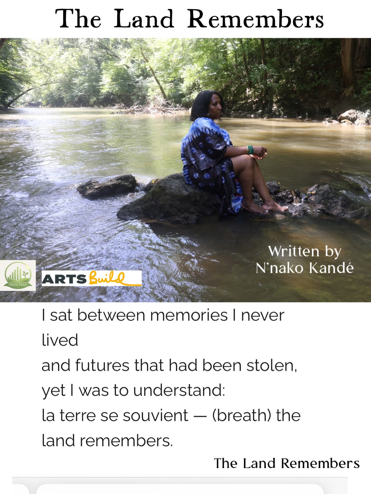 “ May the land remember us kindly
May the river carry our intentions forward
May we walk from this place as protectors”
— The Land Remembers ©️ N’nako Kandé
1- 📍 South Chickamauga Creek
Audubon Acres National Historic Trail of Tears
🎥 #bts The Land Remembers August, 2026
2- 📍 Ascending Path sculpture Renaissance Park along the Tennessee River
Inauguration of the Democracy Speaks Civic Poetry Pathway June, 2026
3- 📍The Passage, Ross Landing
Named after John Ross A chief of the Cherokee Nation.
📸 after an evening at the @huntermuseum- July, 2026
4- Official public announcement
Chattanooga Office of Arts, Culture & Creative Economy
@rhymenchatt @cityofchattanooga
The soumission deadline was December, 2025
5- 📍 Marker STOP 14 where you can scan the QR code to read and listen to the poem for America 250 🇺🇸
6- Soundtrack Release date January 24. 2027
Screening date 📆 January 30, 2027 3-5 pm 📍 Audubon Acres @chattaudubon
🎥A Silent Hour film by BIPOC Filmmakers Guild brought to you thanks for funding from @artsbuild
Music by @kems_kante
Written by N’nako Kandé
Cinematography by Joseph Elijah McCowan
Technical support by Chattanooga Filmmakers Guild
Editing by @megaphone_media
Visit Nakivoire.com to read the poem and the story behind it and to keep up with updates — The Land Remembers.
#diaspora #bipocfilmmakers #blackfilmmakers #storytellers