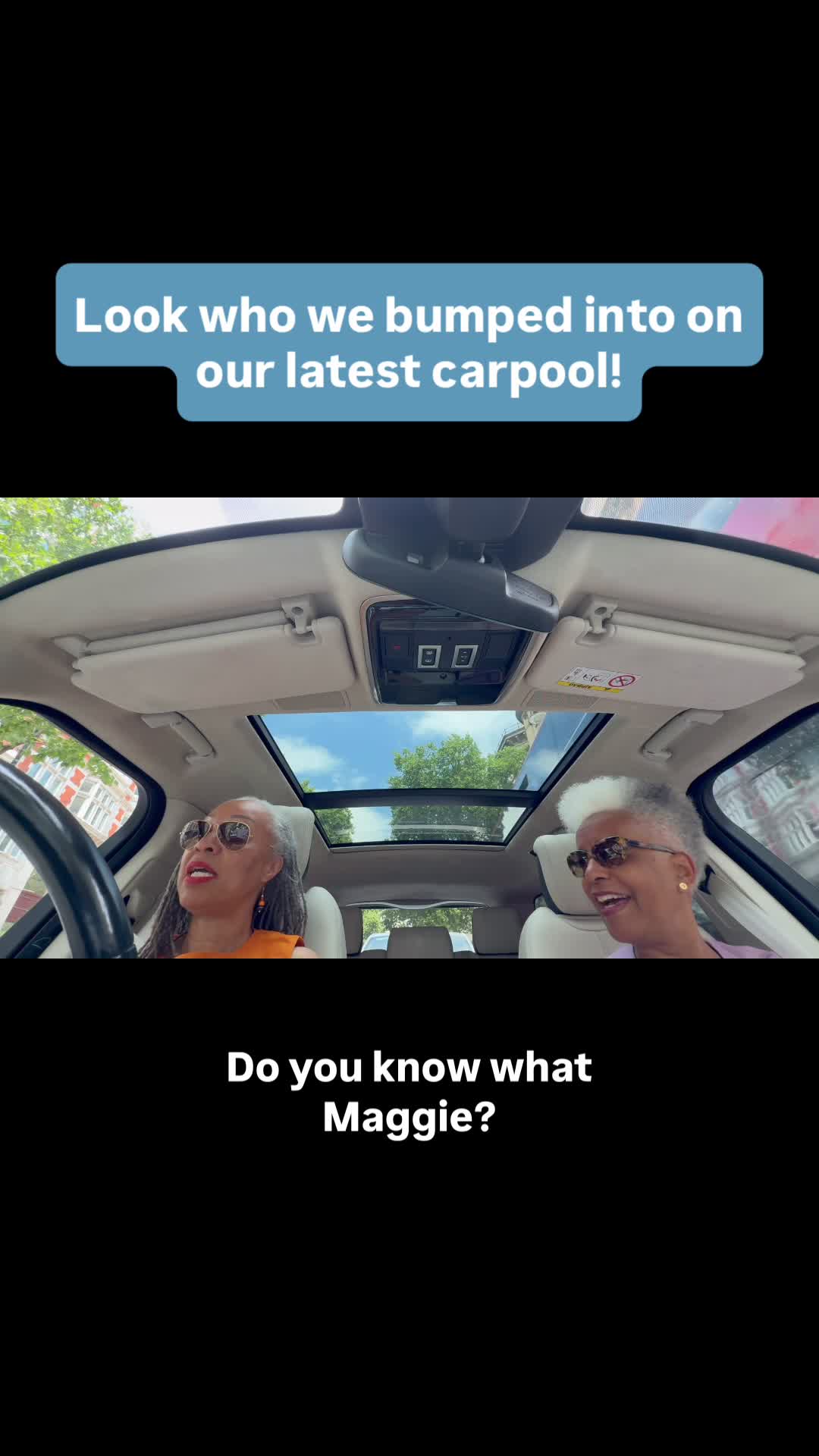 We’re back with a new carpool adventure and look who Maggie and Jane bumped into on route! Each car route is full of surprises and twists. Watch the full video on our Youtube channel (linked in bio).