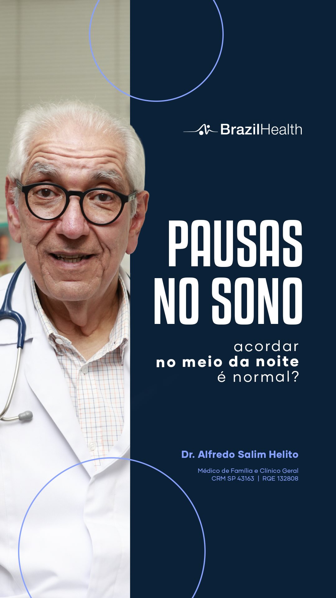 Você dorme, acorda no meio da noite e volta a dormir sem esforço nenhum… isso é mais comum do que parece. O problema é quando essa pausa no sono vira frequente e começa a deixar sequelas no dia seguinte: cansaço, dificuldade de concentração, raciocínio mais lento.
No vídeo, o Dr. Alfredo Salim explica como funciona o ciclo do sono, o papel do cortisol nesse processo e em que momento uma noite mal dormida deixa de ser só cansaço pontual e passa a ser um sinal de que algo precisa ser investigado.
Assista ao vídeo completo para entender quando vale a pena procurar um médico.
Dr. Alfredo Salim Helito
Clínica Médica
CRM/SP 43163 | RQE 132808
#sono #insonia #clinicamedica #drsalimhelito #bemestar