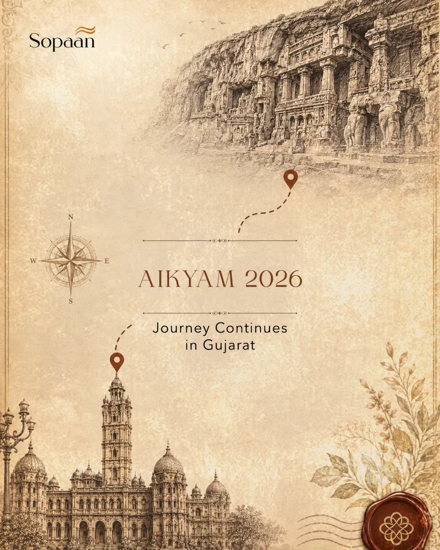 From the caves of Ajanta and Ellora to the royal heritage of Vadodara. Sopaan is delighted to present the second edition of Aikyam.
AIKYAM 2026 | 9-11 October
#AIKYAM #Vadodara #GujaratHeritage #IndianHeritage #CulturalJourney
Gujarat, Indian heritage, cultural tourism, cultural experiences