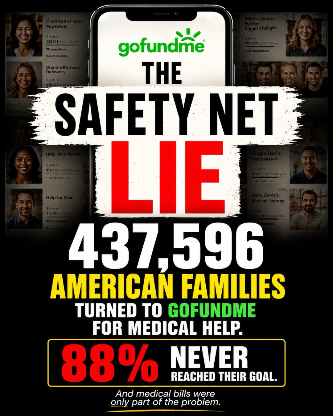 GoFundMe has helped so many people. But it shouldn’t have to be your financial plan.
Because when something happens to your health, the medical bills aren’t the only bills that keep coming. Life doesn’t stop billing you just because you had to stop working.
And the numbers are kinda crazy:
📊 437,596 medical GoFundMe campaigns were analyzed in one major U.S. study.
🚨 88.4% didn’t fully reach their goal.
💸 16.1% raised $0.
👤 In another study, 37% were the primary wage earner and 43% lost their job or significantly reduced their hours.
🏠 About 7 in 10 homeowners going through foreclosure reported a major medical or work disruption in the two years prior.
📈 And according to Social Security data, about 1 in 4 20-year-olds will become disabled before reaching retirement age.
This is exactly why having your own safety net BEFORE something happens matters. 🤍
Living benefits can give you access to money while you’re still alive if you experience certain qualifying health events — money that can help with the mortgage, groceries, utilities, car payments and all the other expenses that don’t disappear just because your income did.
Instead of going through one of the hardest times of your life AND scrambling to figure out how you’re going to pay for everything… imagine already having something in place to help GoFundYOURSELF. 💰
GoFundMe can help after something happens. A plan should exist BEFORE something does.
💌 DM me “SAFETY NET” if you want to learn how living benefits work + what having this kind of protection could look like for you.
Hope is not a plan. Know your options before you need them. 🤍
#livingbenefits #gofundyourself #gofundme #explore #explorepage
