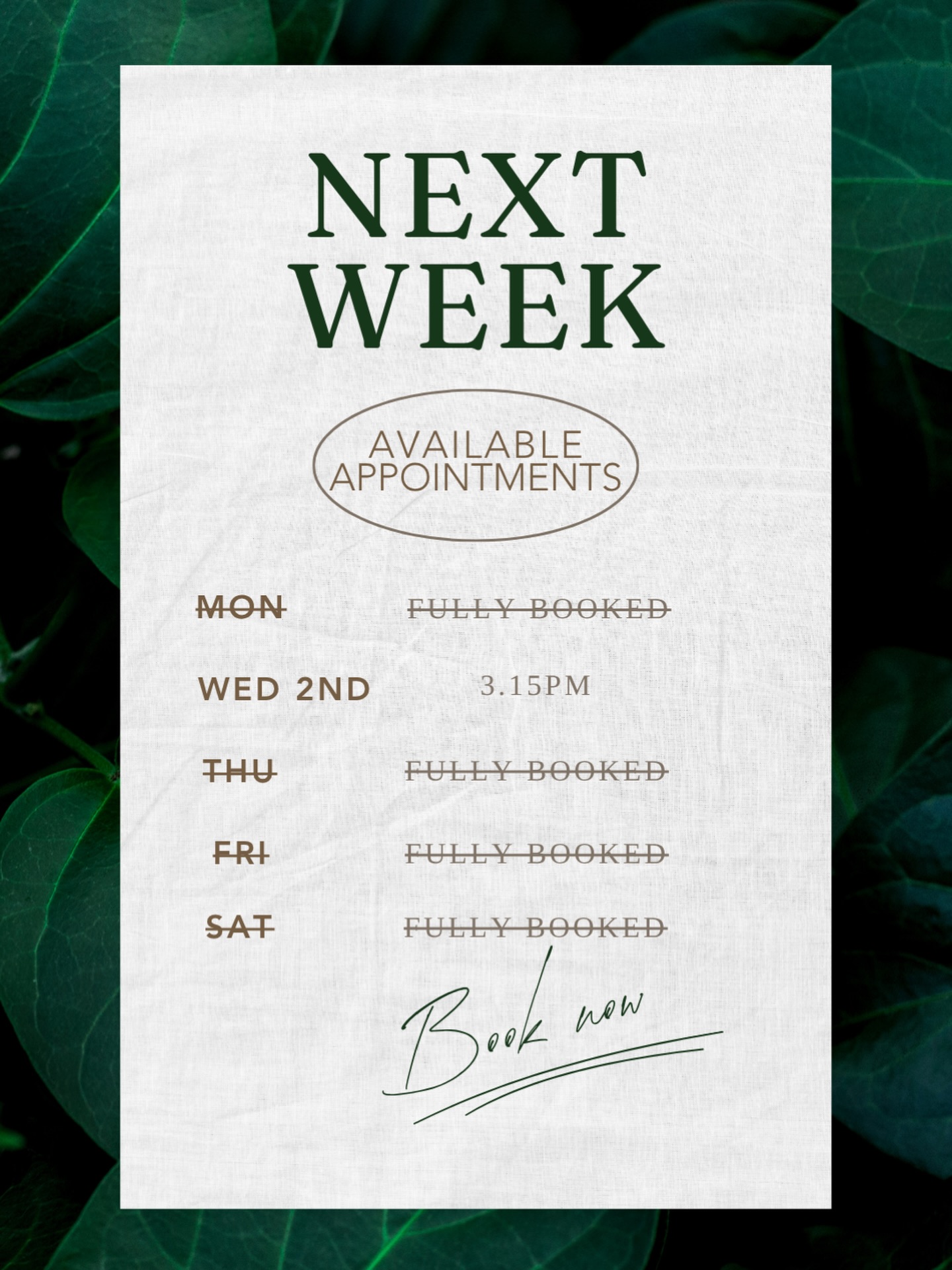 Find Your Calm Next Week
Lots of you ask me to let you know when last-minute appointments become available, so I thought a little Sunday availability update might save us all some diary detective work!
First come, first needled!