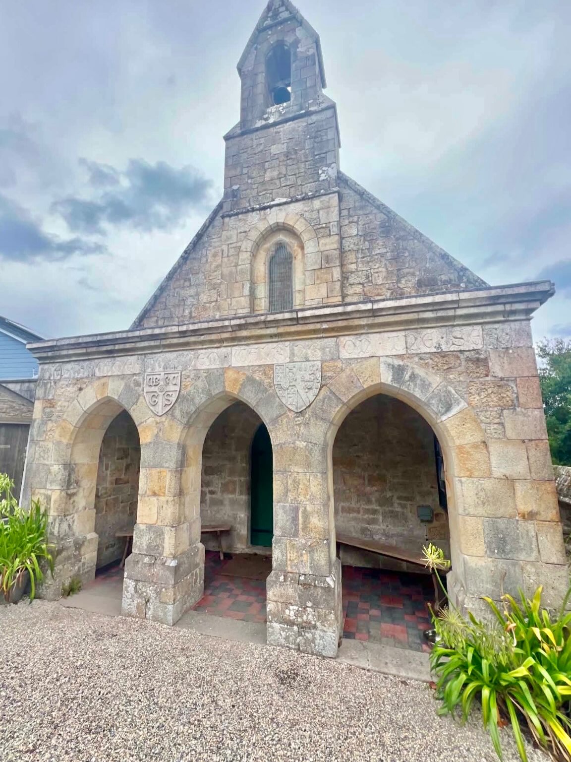 1st visit to St Leven’s Church Porthpean Cornwall. It’s beautiful! Inscribed over the entrance it says, “Jesus came to them walking on the sea” ❤️