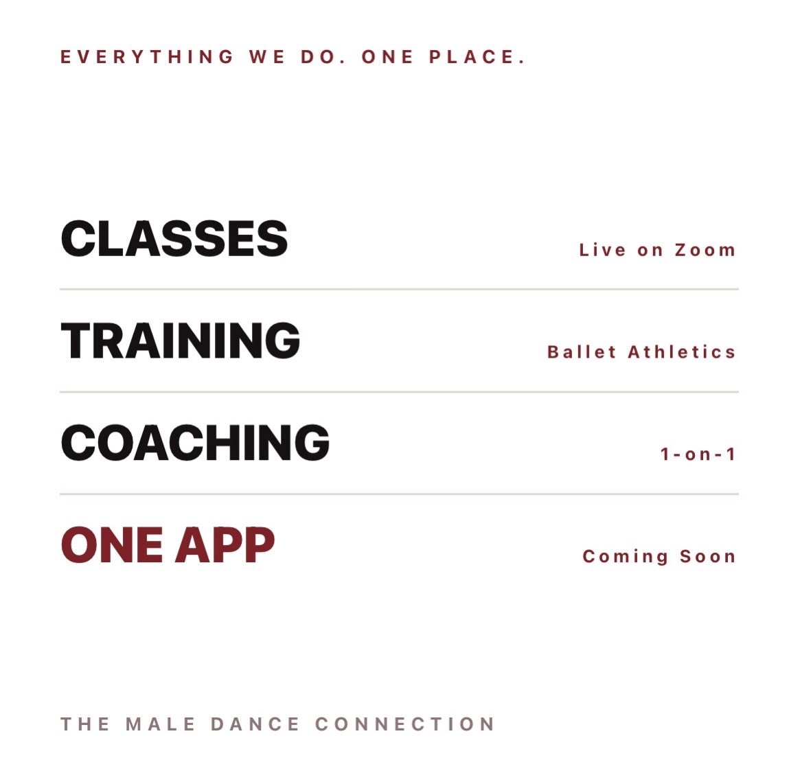 Class registration. Your strength program. Private coaching. The video library.
No more juggling three different apps and a browser tab. The TMDC app puts all of it in one place, built by us, for our dancers.
Founding members get first access. Stay tuned. 🩰
#TMDC #BalletAthletics #MaleDancers #DanceTraining #StrengthForDancers NewApp