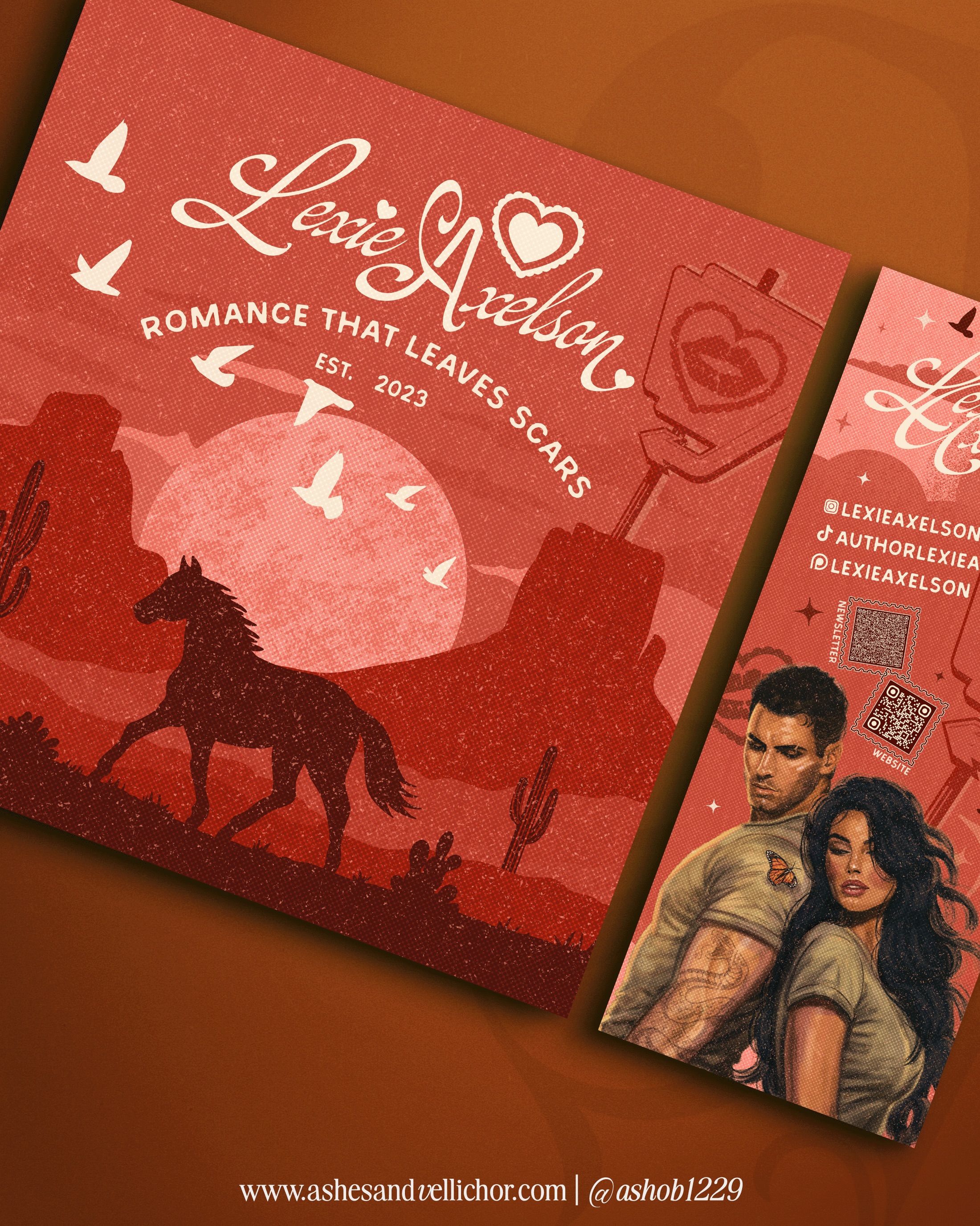 Finally showcasing the new banners for @lexieaxelson
I don’t do a lot of this type of design anymore, my primary focus is #bookcoverdesign . HOWEVER, I do love to dabble in all things creative and when Lexie asked specifically to incorporate her new branding I knew it would be so much fun to create these. Merging the aesthetics of her books with her updated branding suite, these are just so cute. ♥️
Banner Designs by
Ashes and Vellichor Designs / @ashob1229
#ashesandvellichor #romancereaders #romancebookstagram #authorsofinsta
