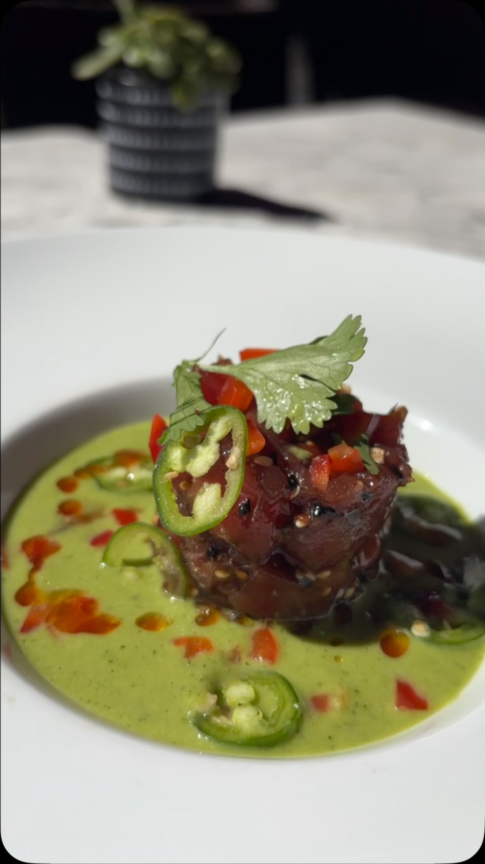 Tonight, Ahi Crudo, Chili Lime Leche de Tigre, perfect on a balmy evening!!!
