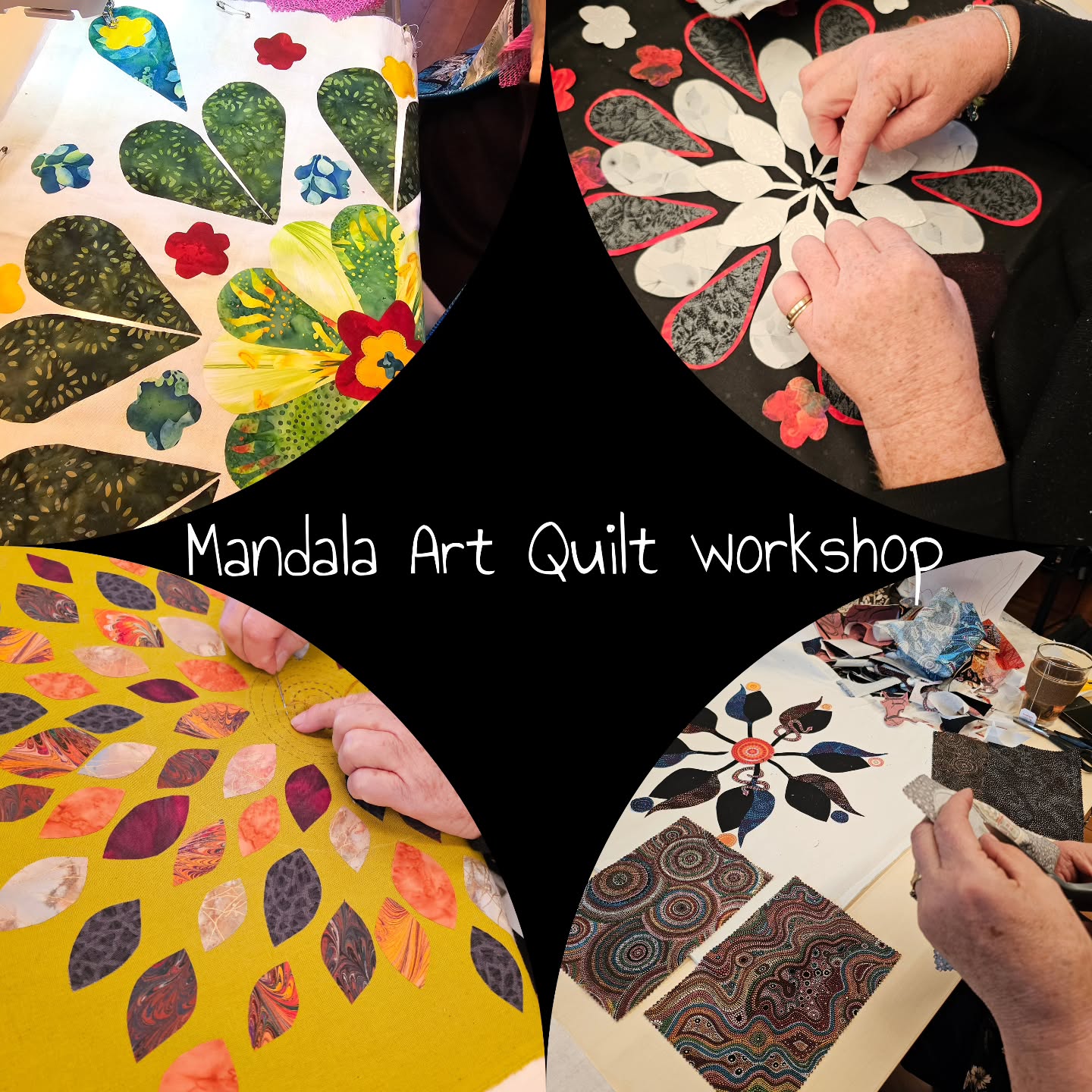 A wonderful and very creative three day workshop in Havelock North last weekend where participants designed their own mandala quilt. I love the variety of designs that evolved. (even an Aussie inspired piece😊)
As a tutor, what I find incredibly rewarding is seeing the shift from uncertainty to discovering possibilities.
#textileartworkshop #artquilting #mandalaquilt #contemporarytextileart #textileartist