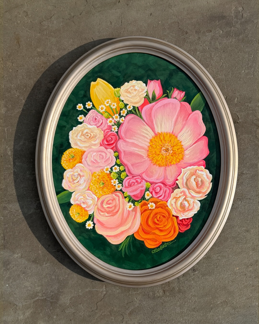 When your brother asks you to immortalize something this special, you say HELL YES. 💐
For this one-of-a-kind bridal piece I studied @bri.probst ‘s wedding bouquet to capture the essence of her florals and the vibrant Aruba backdrop that surrounded them.
‘Flamingo Pink’ was central to the wedding palette (& Bri’s favorite color🌸🦩) and I made sure this piece got the full flamingo treatment; underpainting with a bold pink that shines through the florals and wraps around the back.
Destination weddings don’t always make it easy to bring the most special pieces of the day home. For brides who can’t pack their florals in their suitcase, I’d love to paint them! (This type of work also makes an exceptional anniversary or vows renewal gift😉)
I’m fully booked for 2026, now booking for 2027. You can email or dm to reserve a slot 🗓️
Special shout out to @stevendecuba‘s stunning photography — I was blessed with the absolute best references for this piece!📸