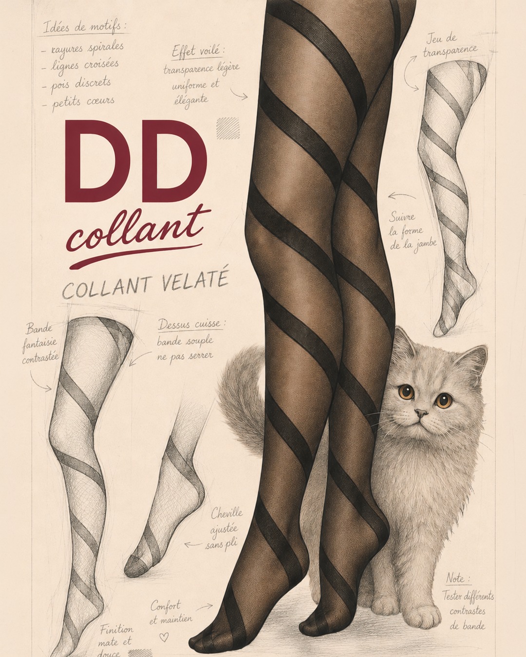 Chaque collection commence par un croquis, une intuition, un détail à perfectionner.
Le collant DD retrace ce parcours, du dessin technique à la texture enveloppante, jusqu’à devenir le protagoniste de chaque balade en ville.
#dorédoré#luxurythinghts#goldgold