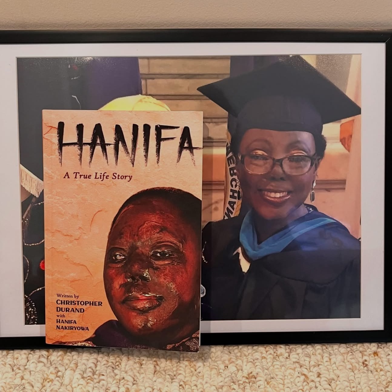 When I wrote the 2nd edition of my #womenpeacesecurity book one of my Harvard Extension School school students, Anne Sibireff, created a depiction of one of our guest speakers, acid-throwing survivor Hanifa Nakiryowa, for the cover. Now Hanifa has written a book of her own. She was targeted by her abusive ex-husband when she tried to leave the marriage. Now, she has a foundation for other survivors, which her book sales will support, and does public speaking on her journey. Congratulations Hanifa. You are an inspiration!